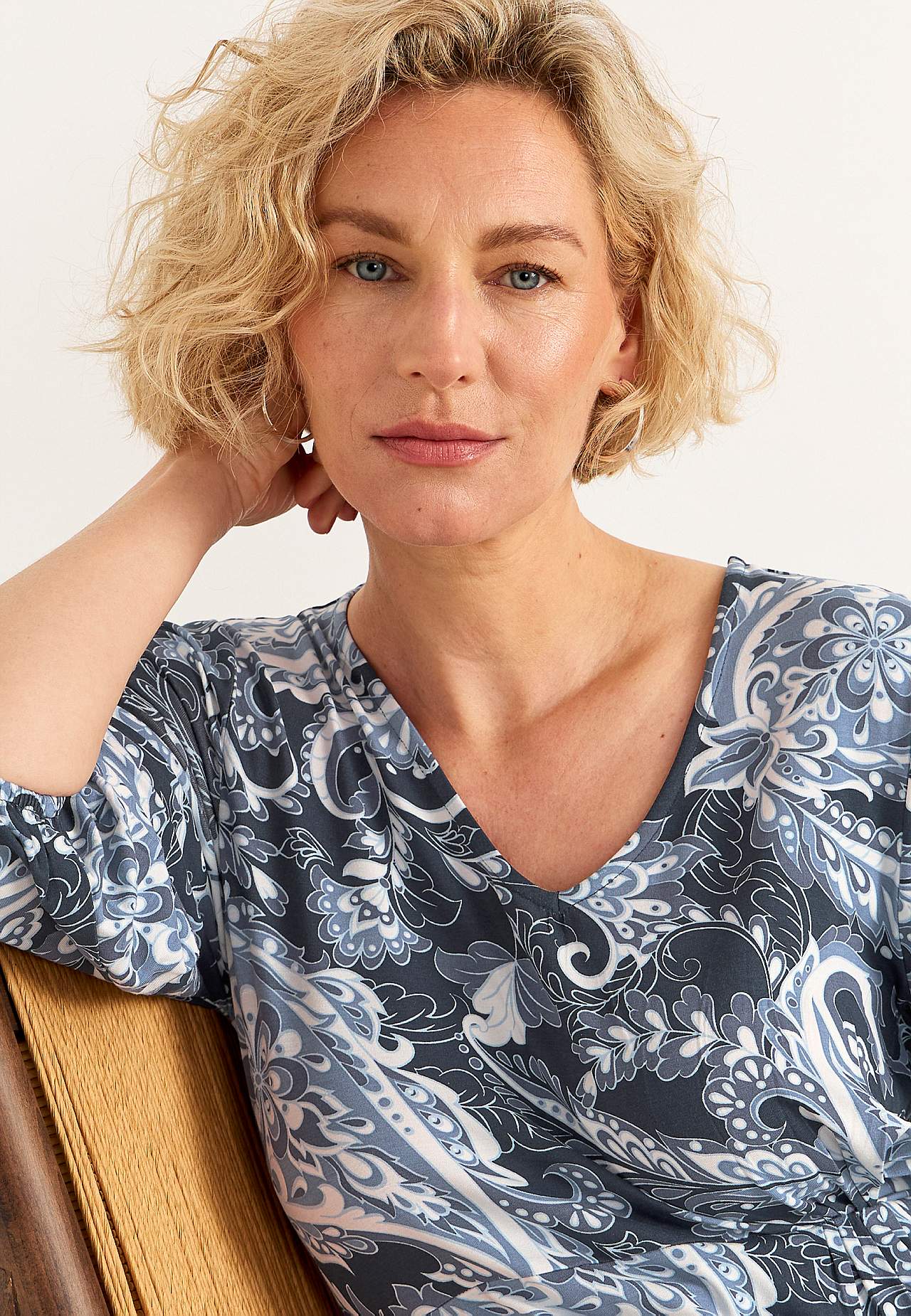 Jersey dress with overlap detail