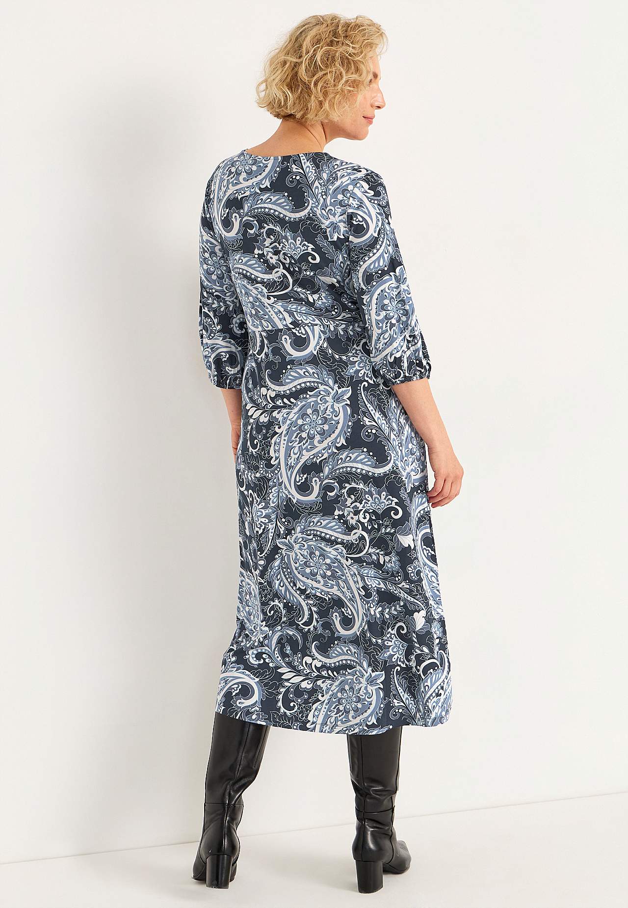 Jersey dress with overlap detail