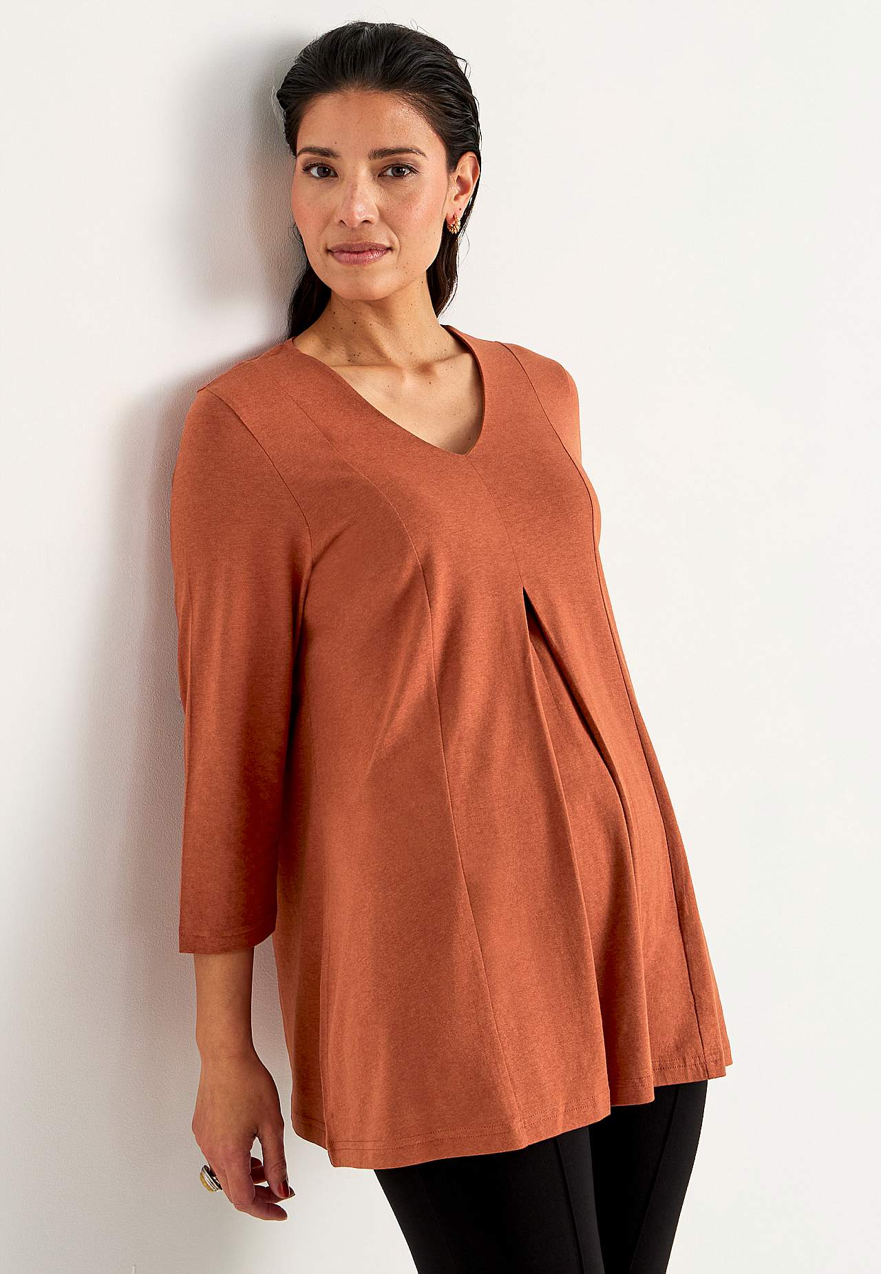 Jersey tuniq with crease detail