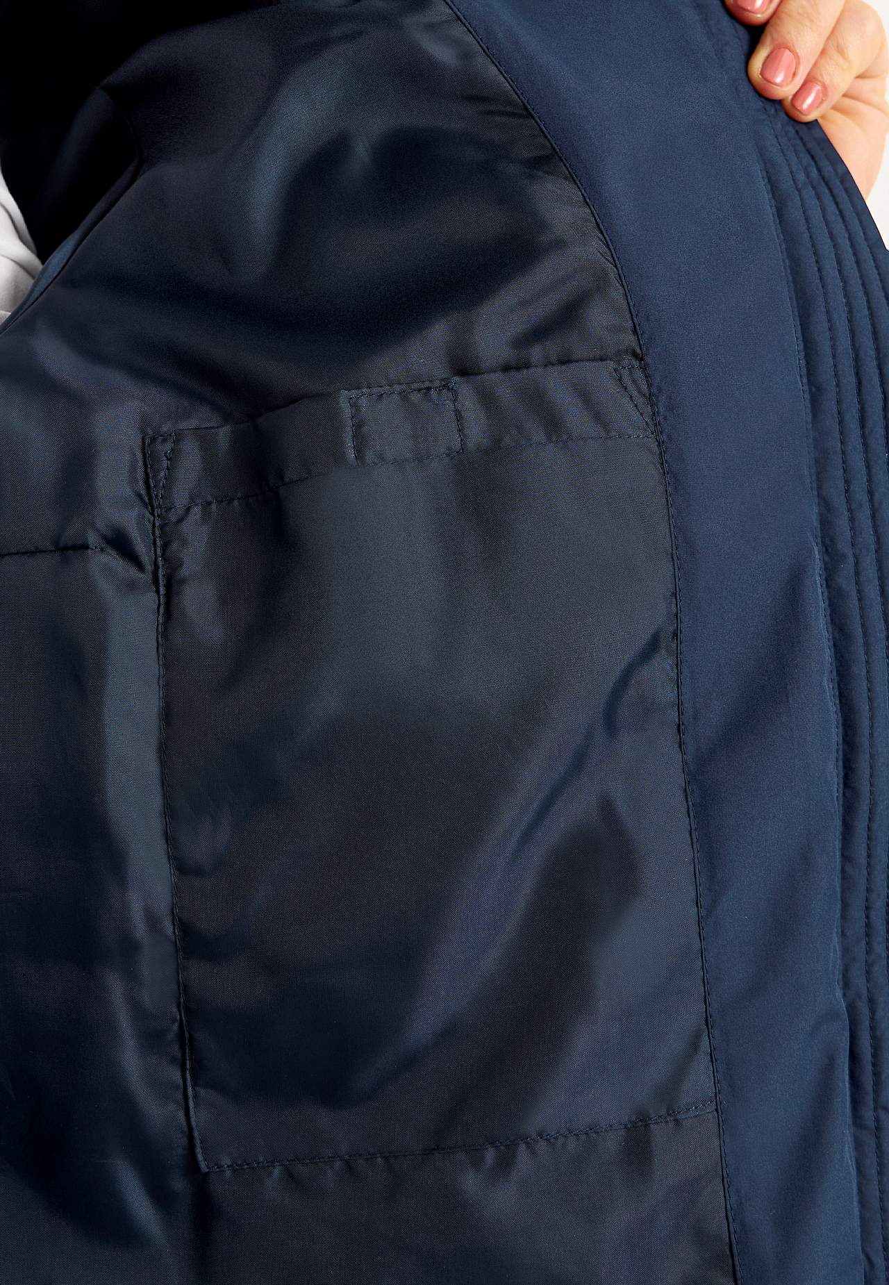Long jacket with fluffy padding