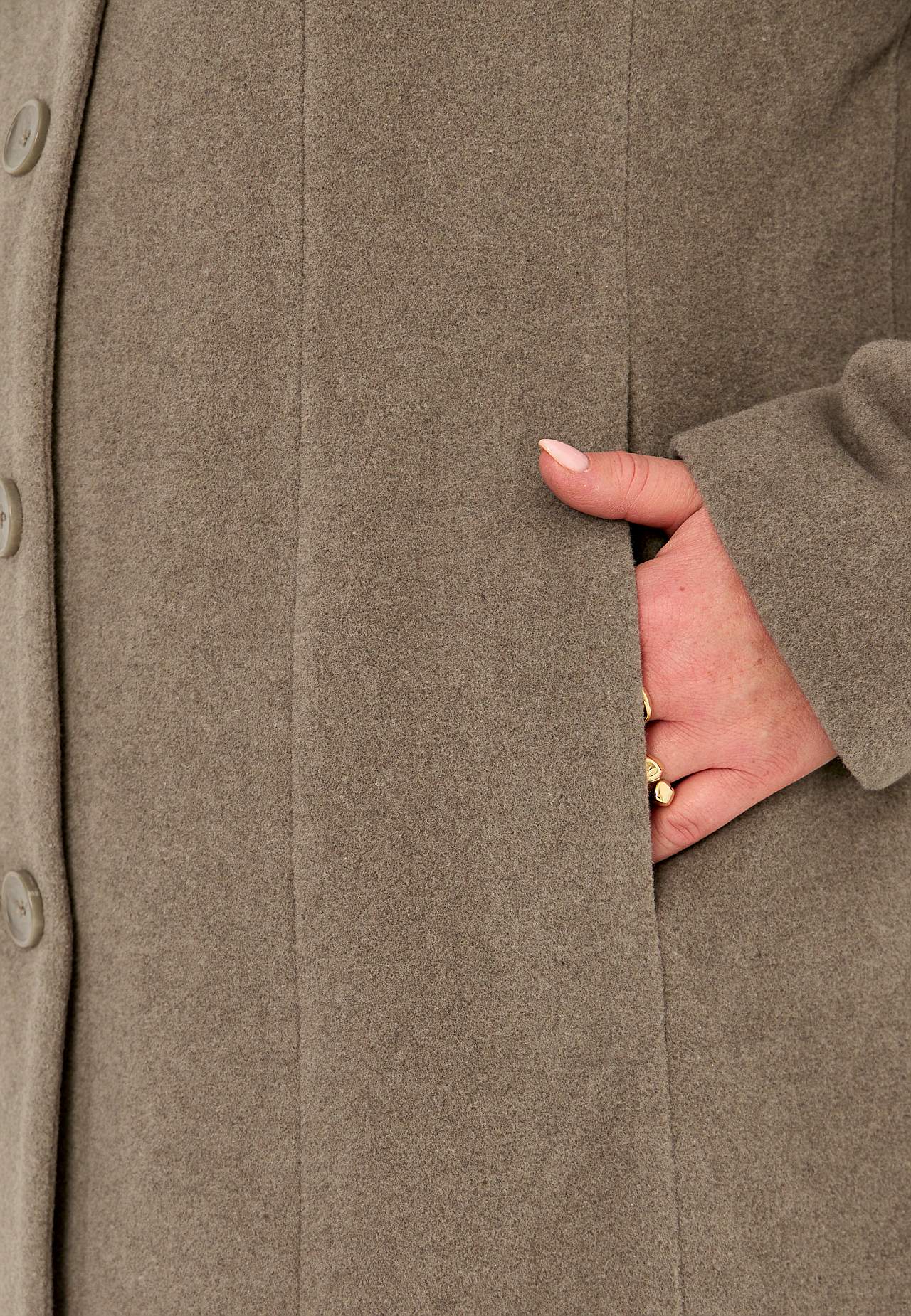 Coat with stand-up collar