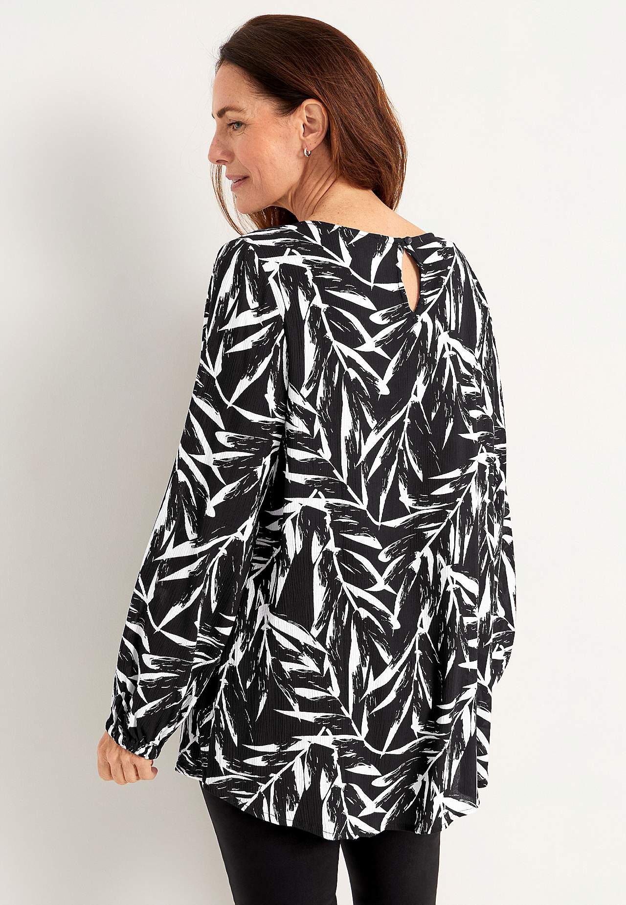 Tunic with textured weave fabric