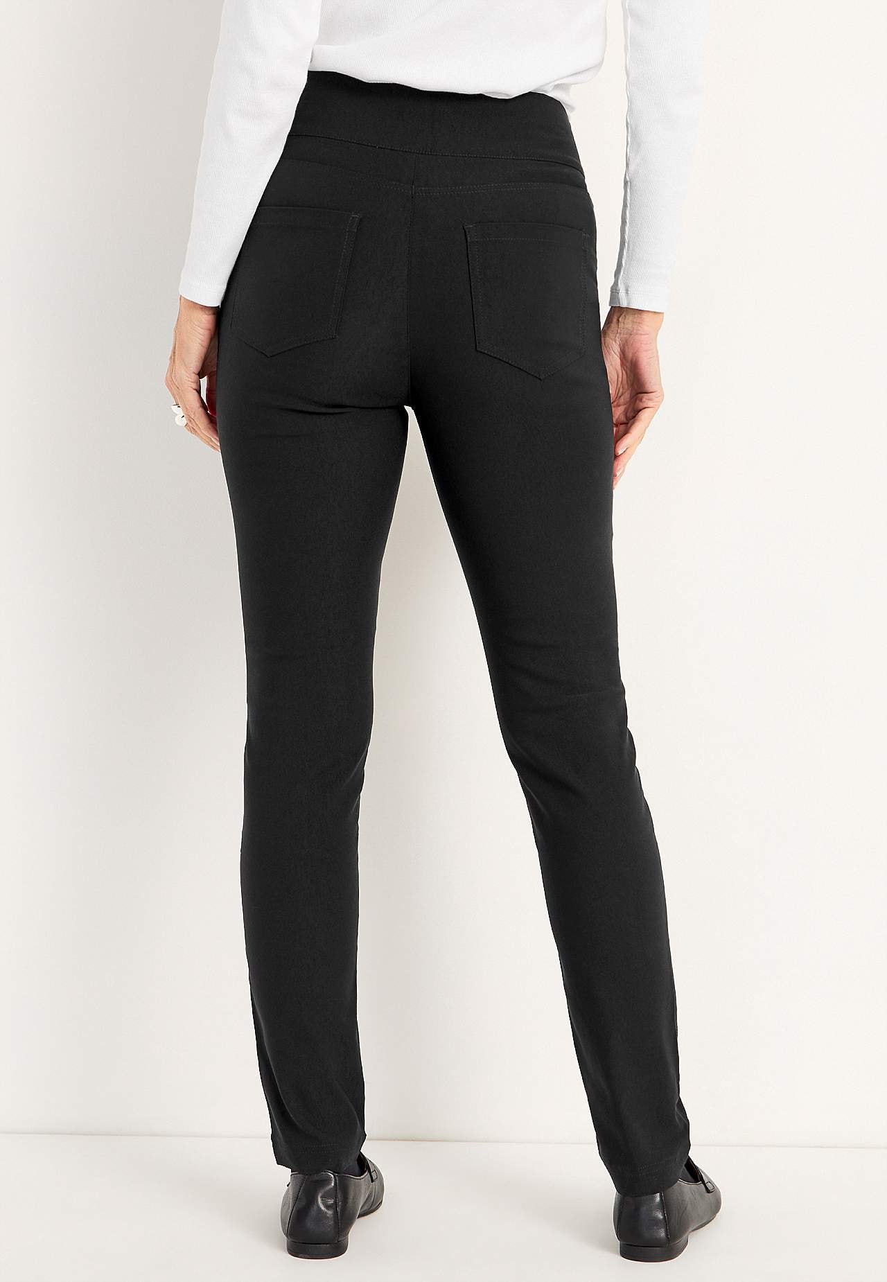 Trousers in bengaline with slim legs