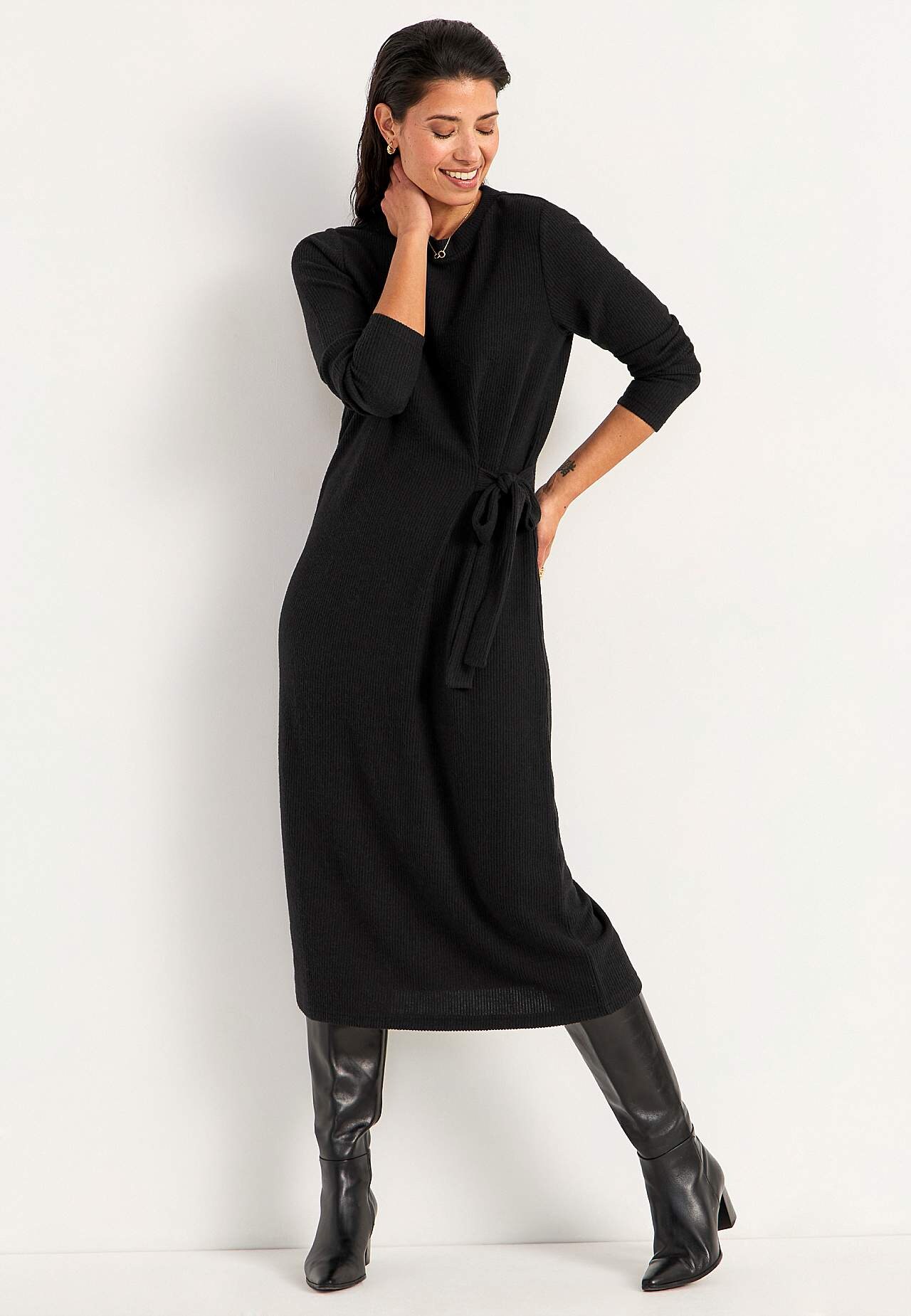 Super soft dress with tie strap