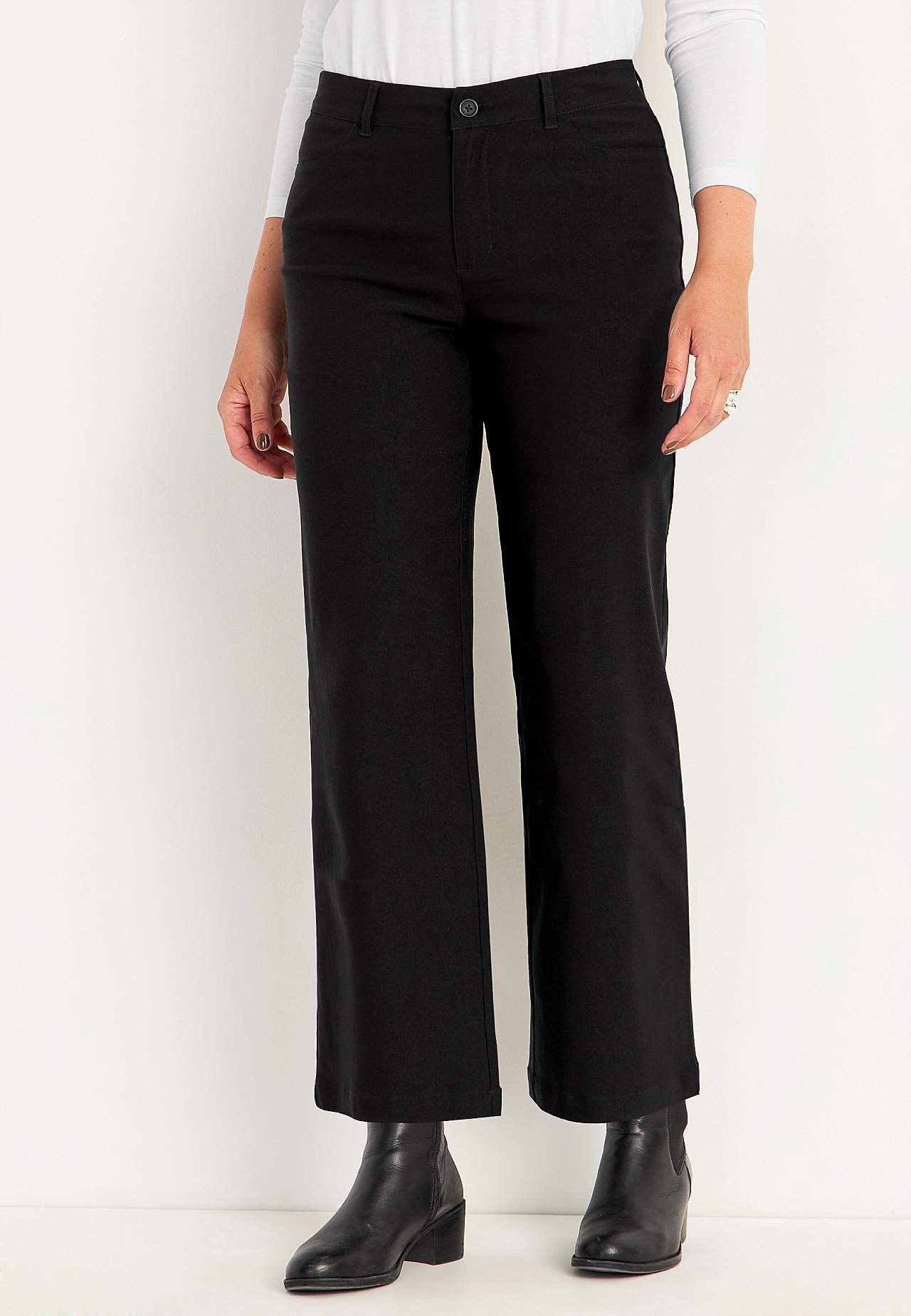 Wide ankle trousers in bengaline