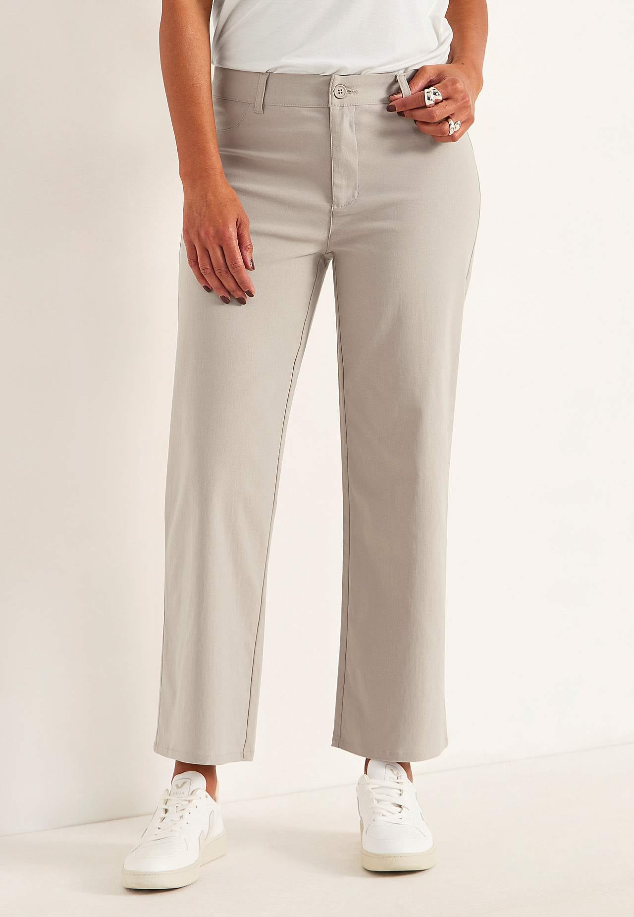 Wide ankle trousers in bengaline