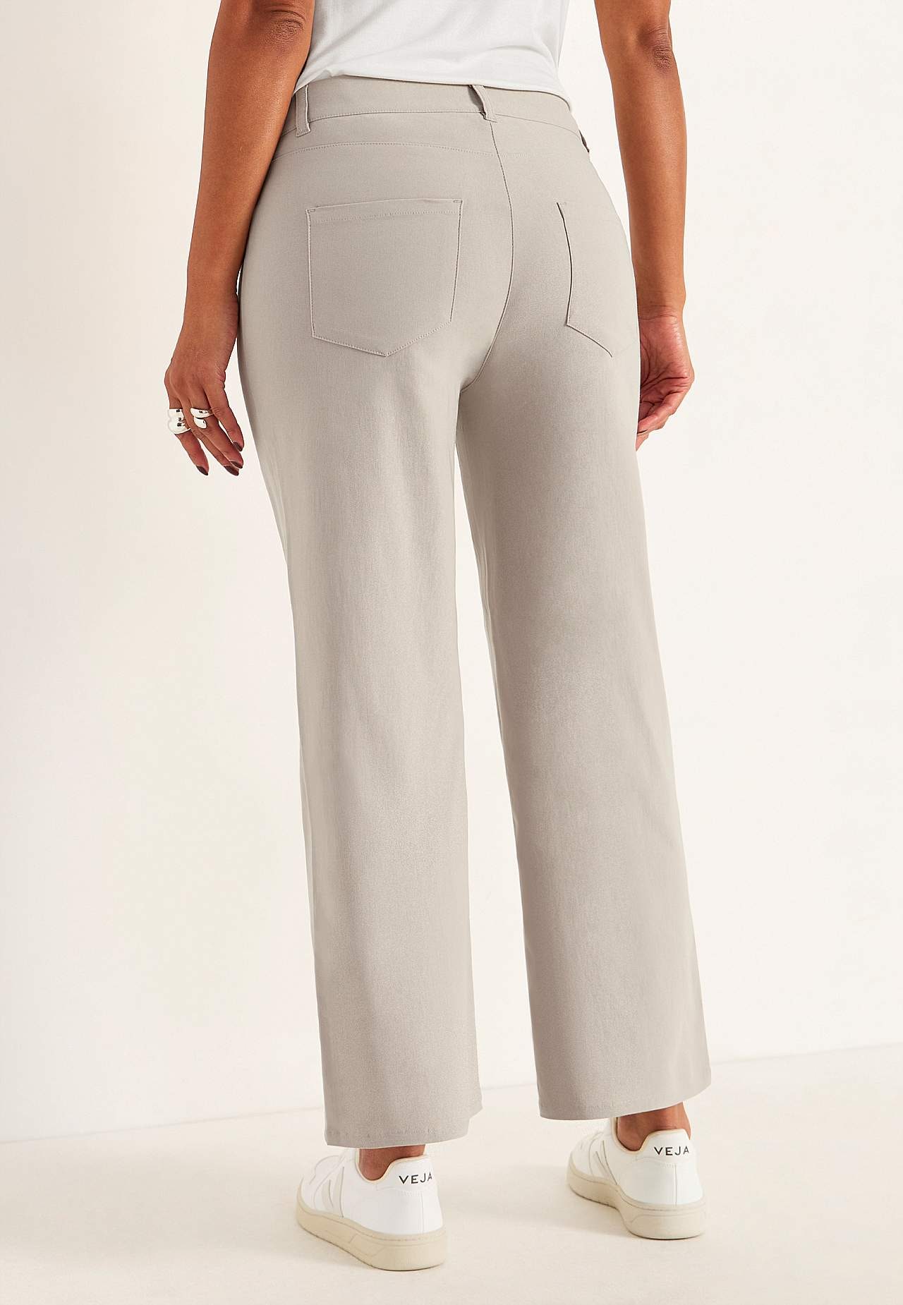 Wide ankle trousers in bengaline