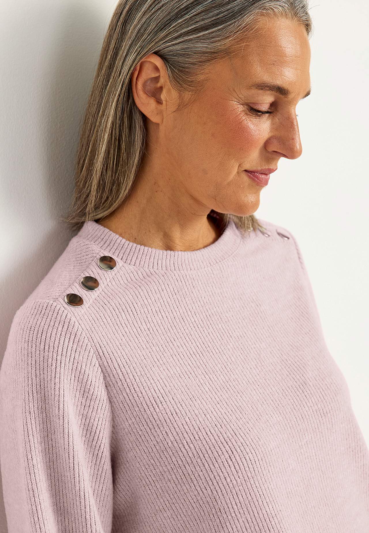 Soft jersey sweater with buttons Beata