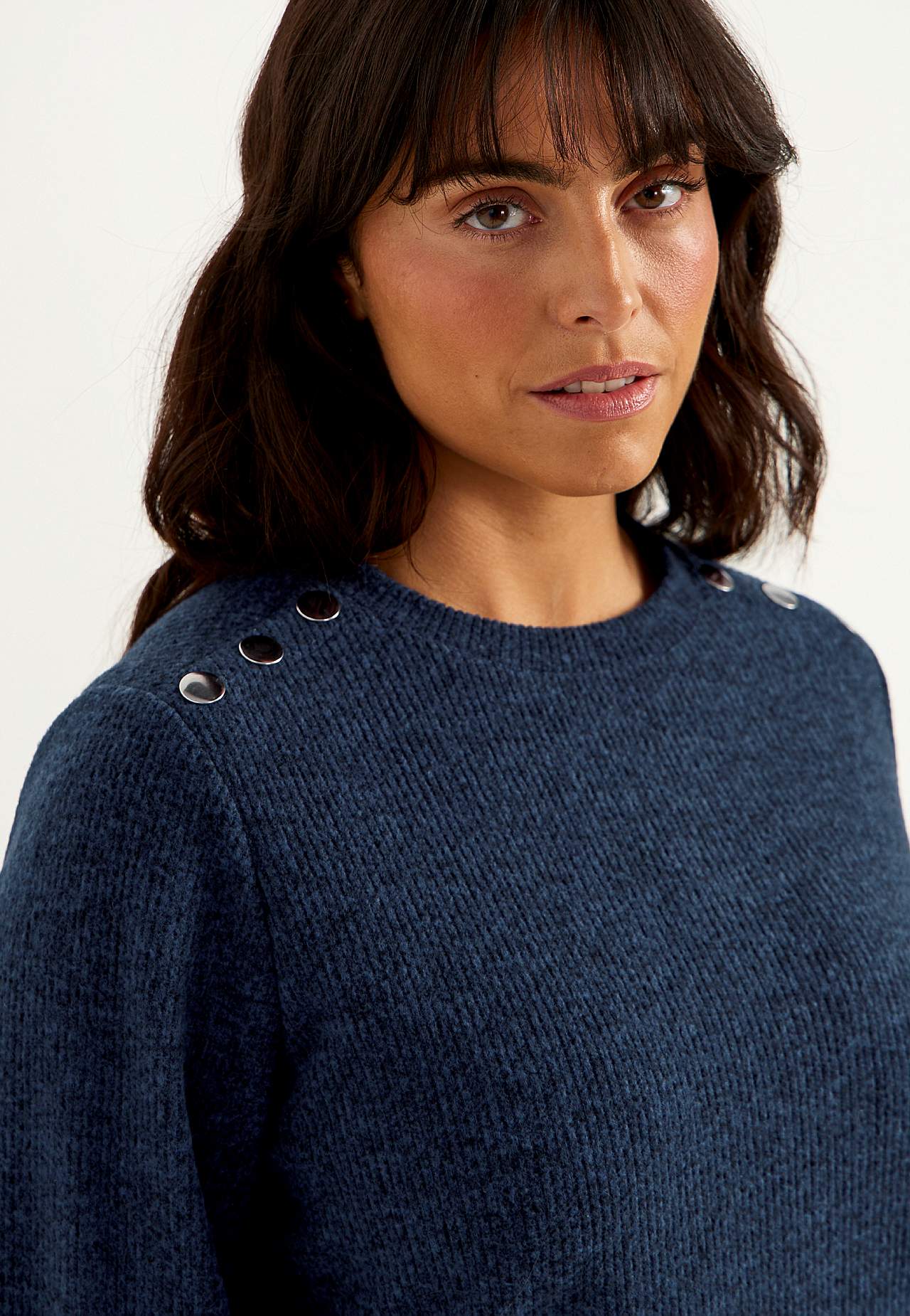 Soft jersey sweater with buttons Beata