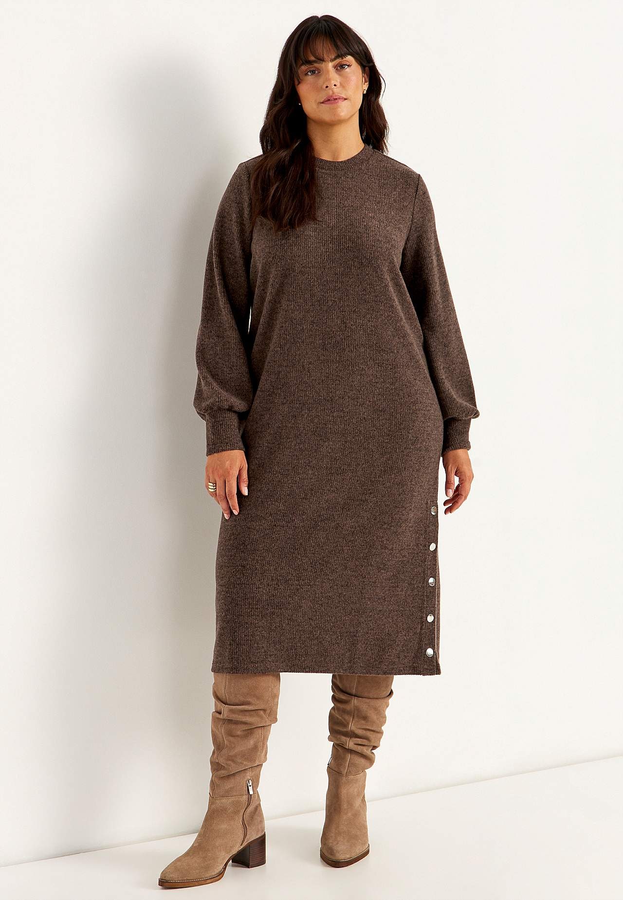 Super soft dress with buttons Beata