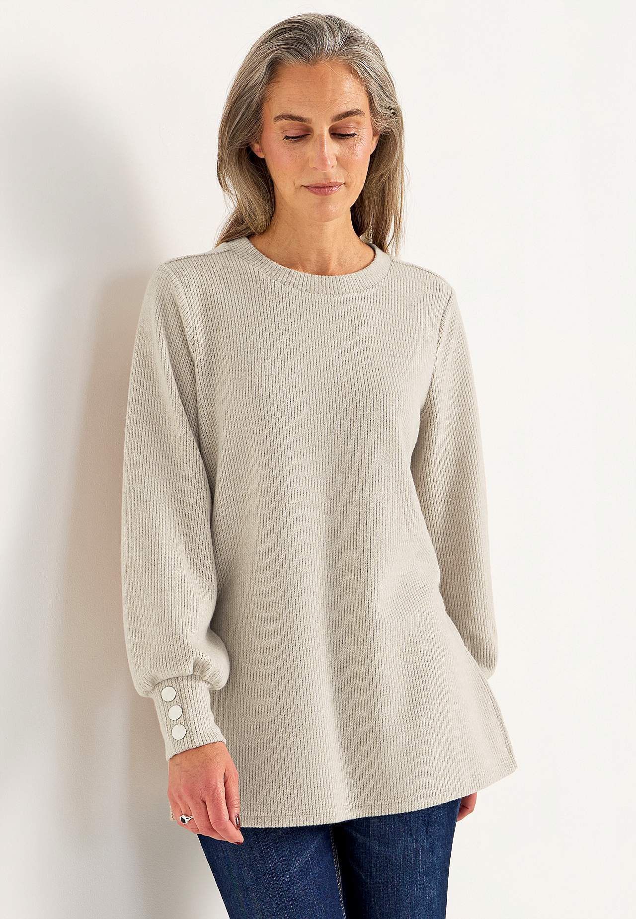 Super soft tunic with melange colours