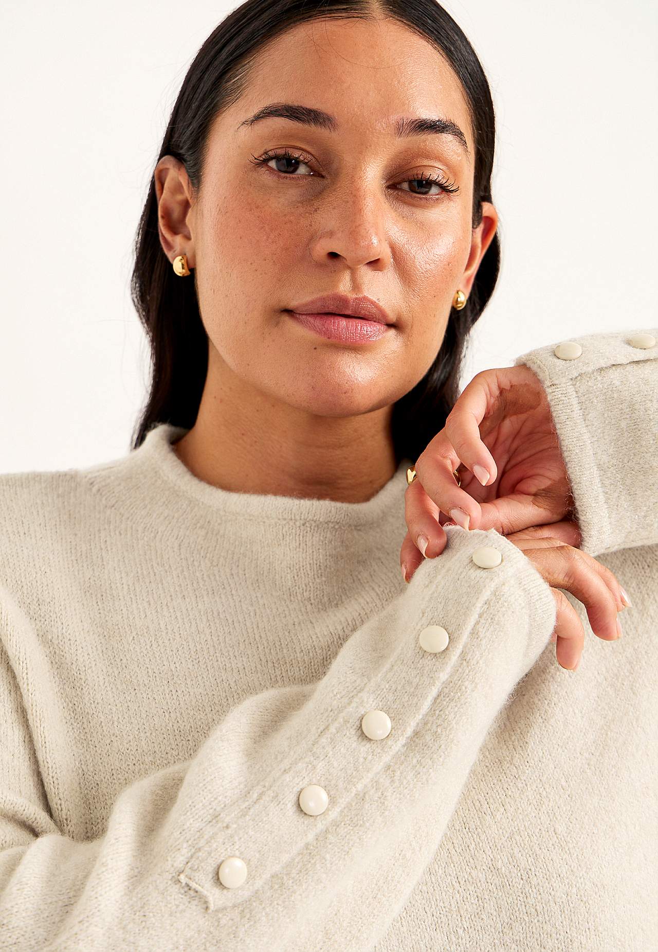 Knitted tunic with vent