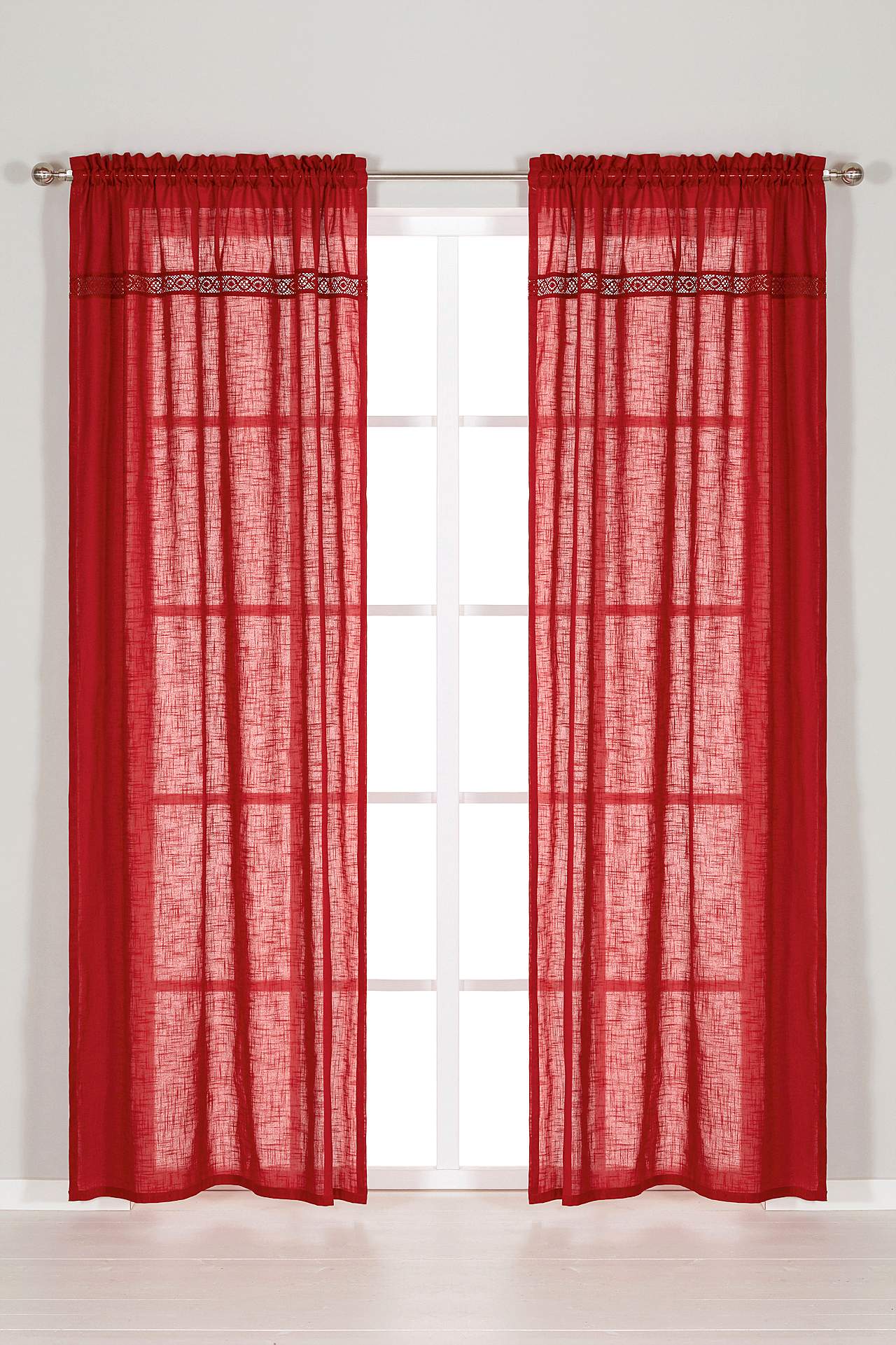 Sliding curtains with lace Monica 2-pack