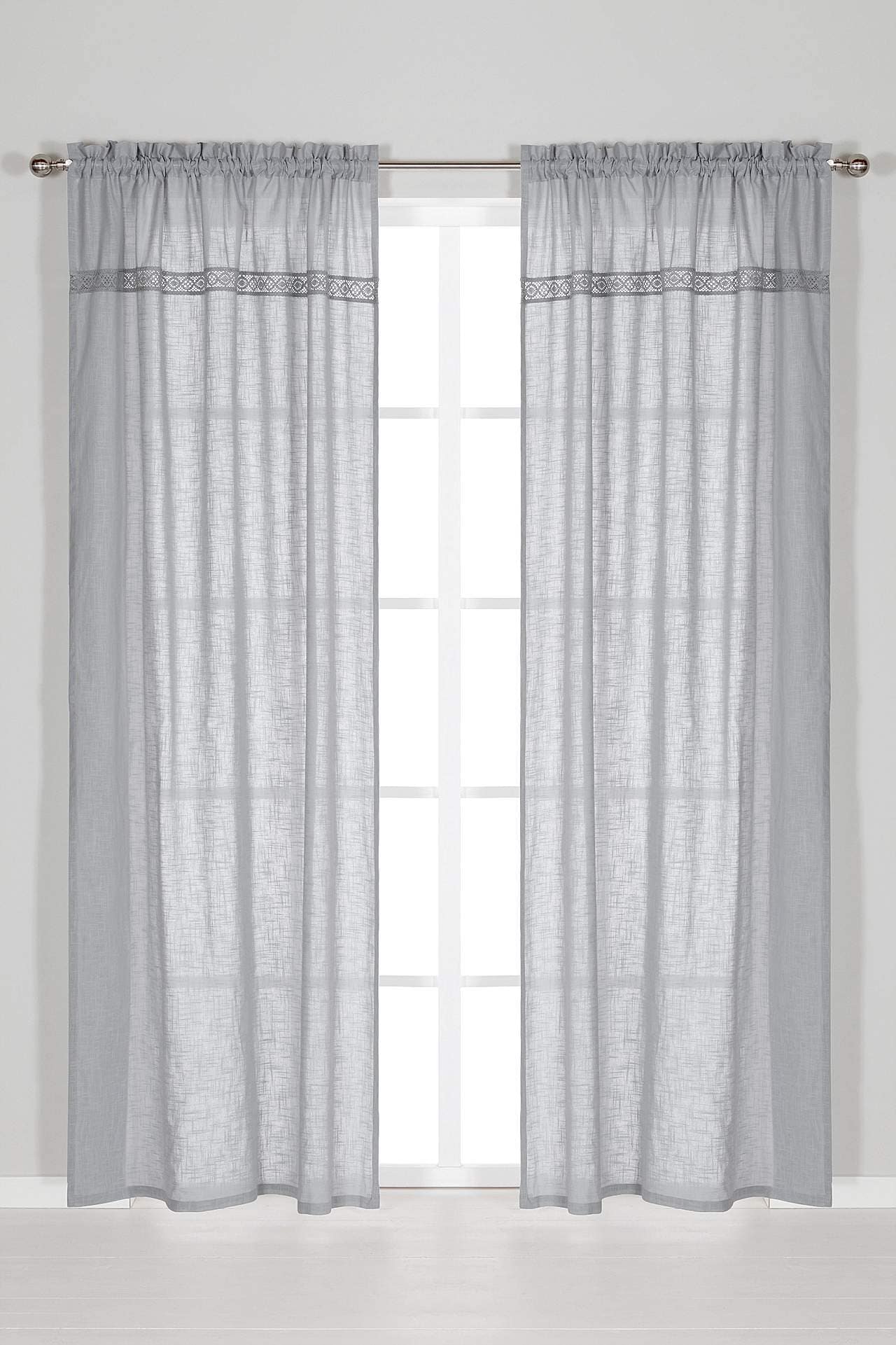 Sliding curtains with lace Monica 2-pack