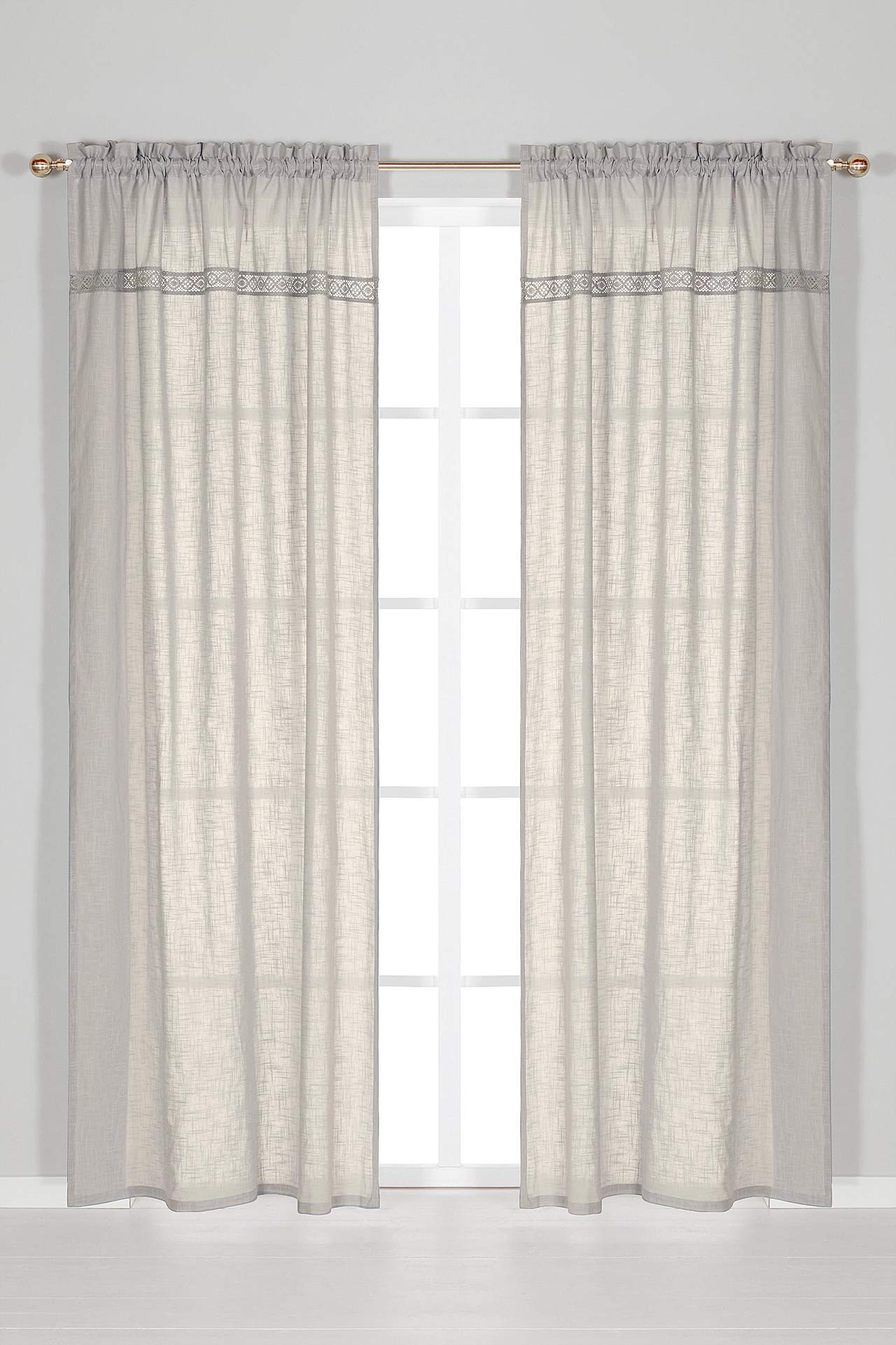 Sliding curtains with lace Monica 2-pack
