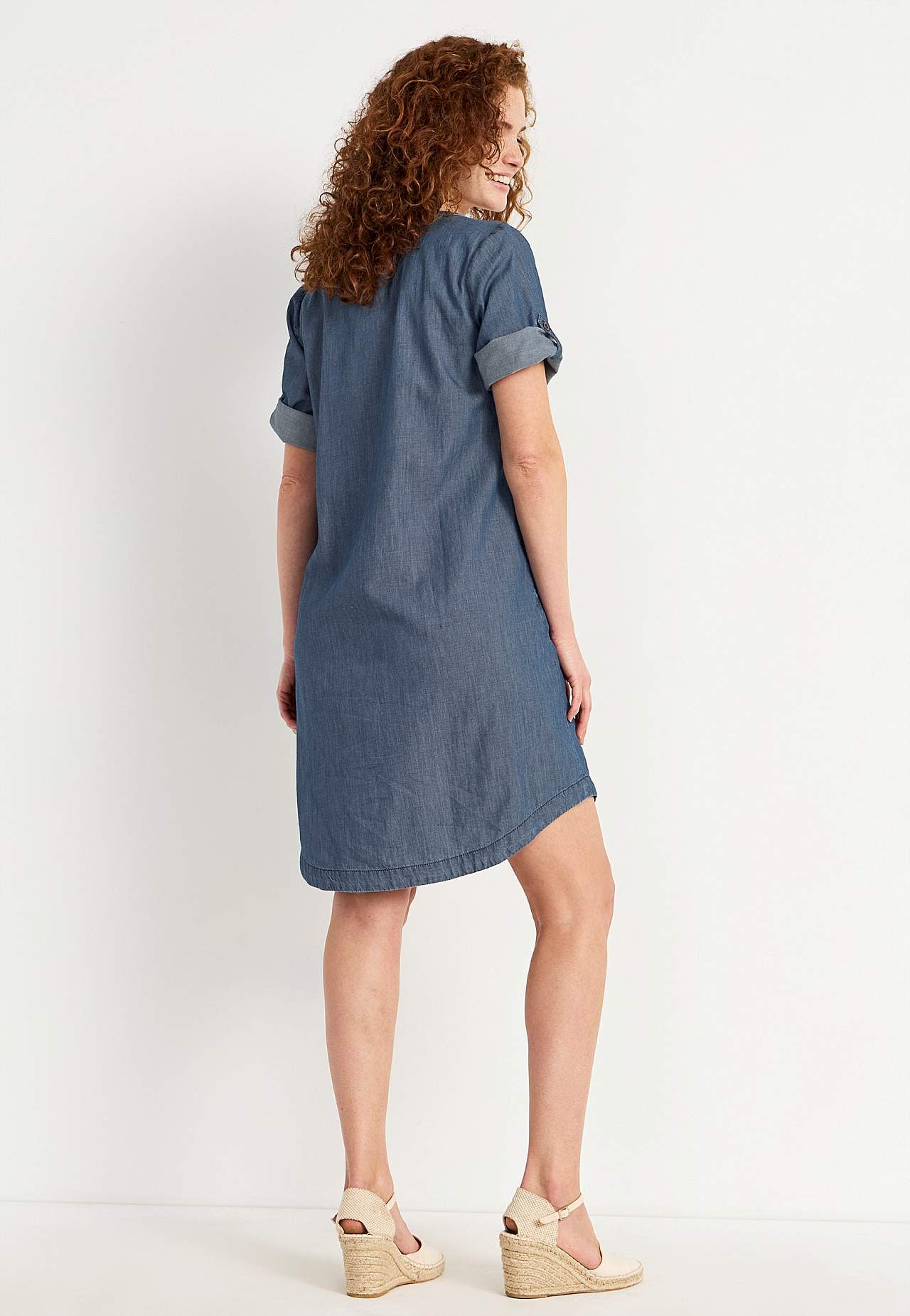 Denim dress in soft washed denim