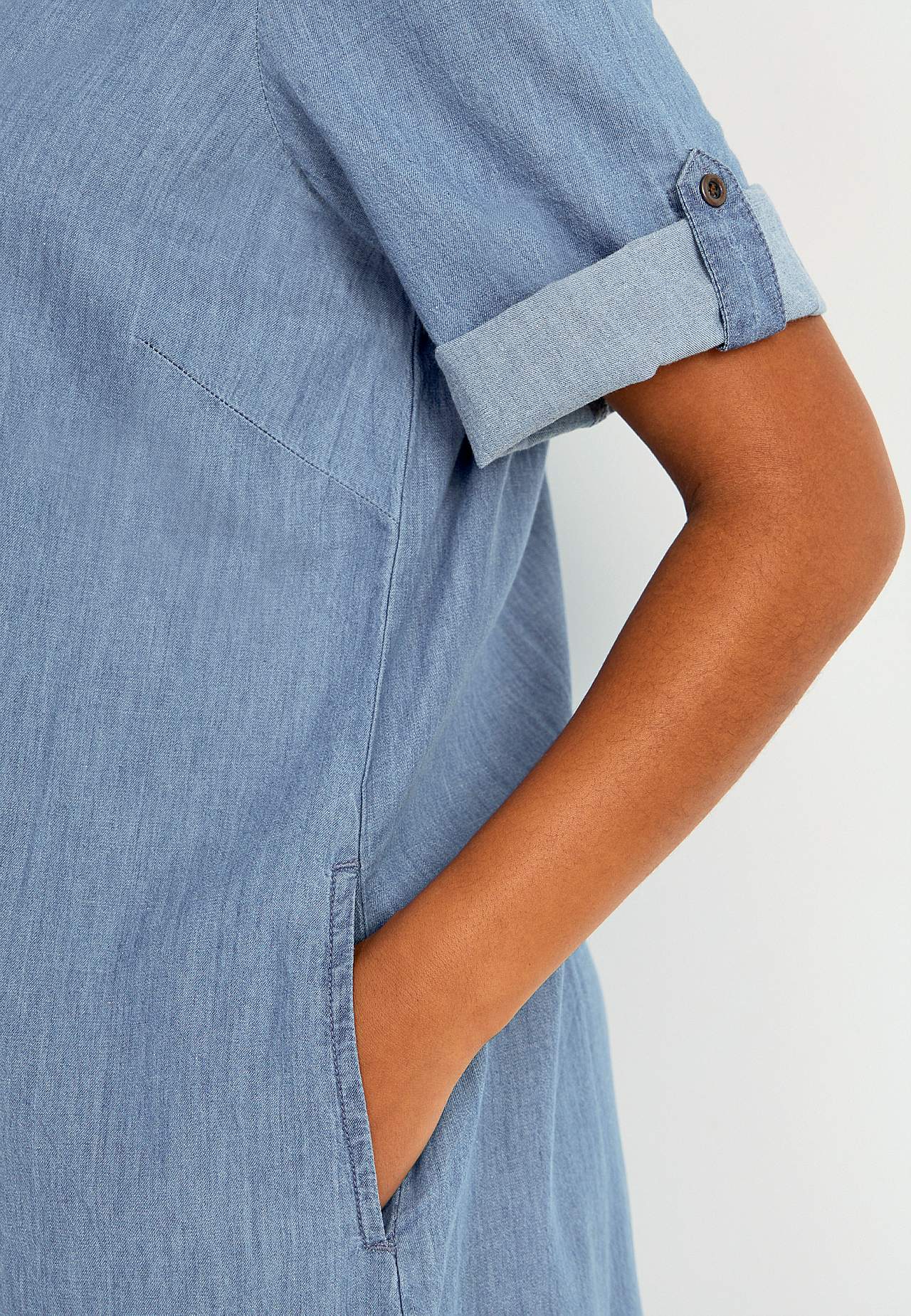 Denim dress in soft washed denim