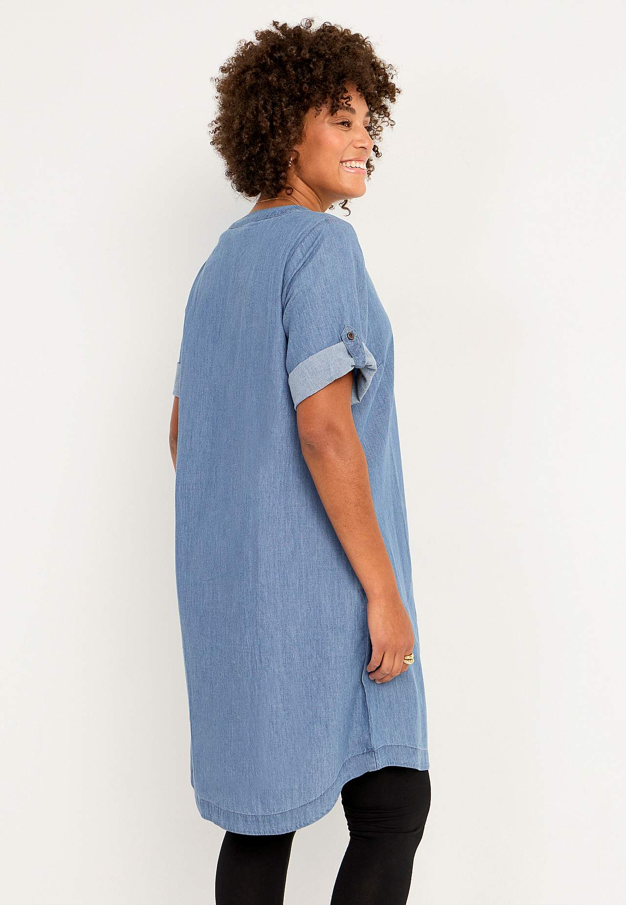Denim dress in soft washed denim