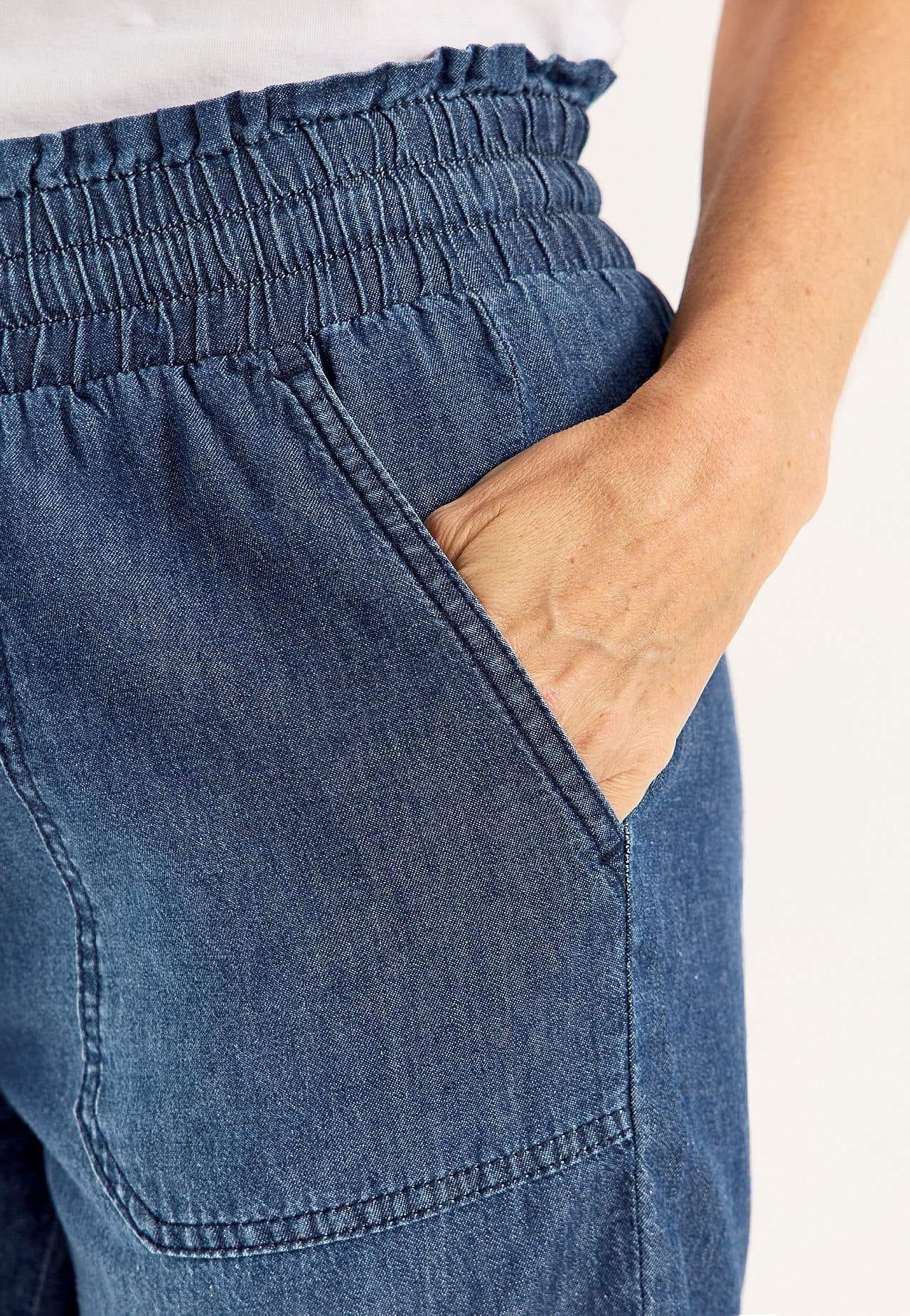 Shorts in washed denim Jade