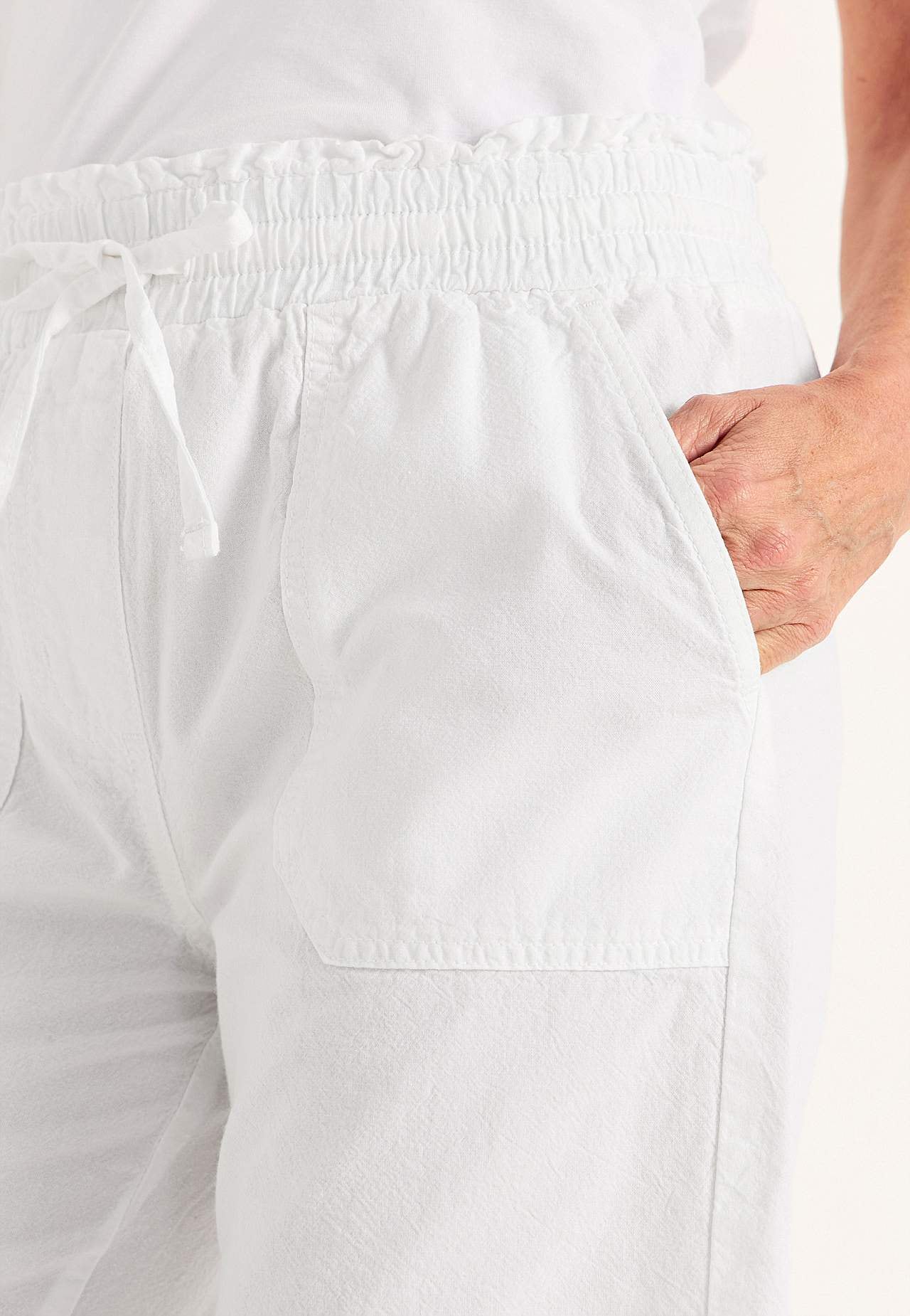 Shorts in washed cotton Jade