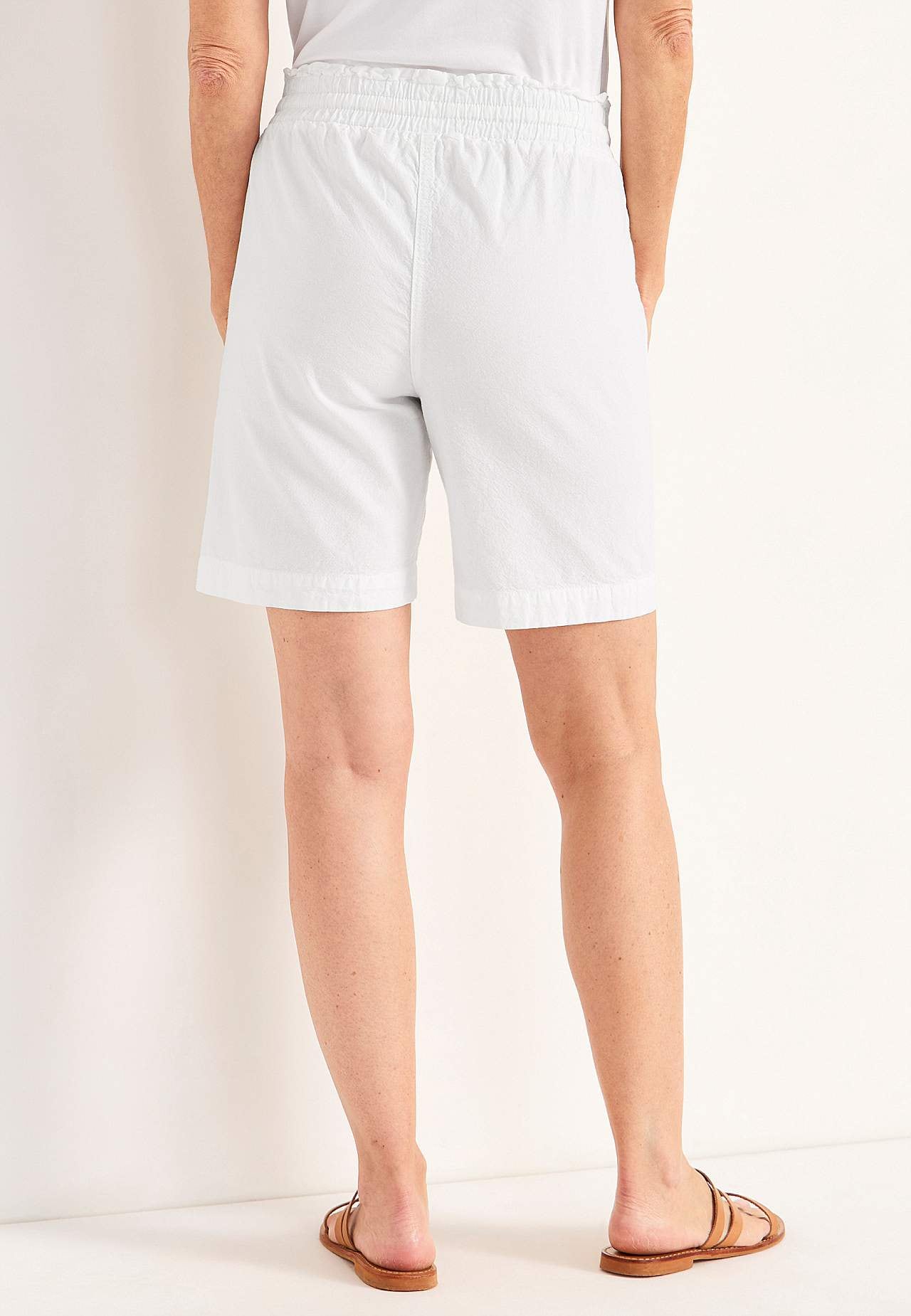 Shorts in washed cotton Jade