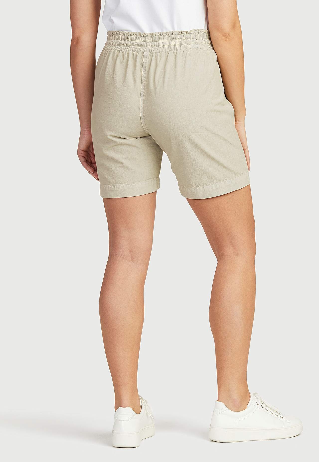 Shorts in washed cotton Jade