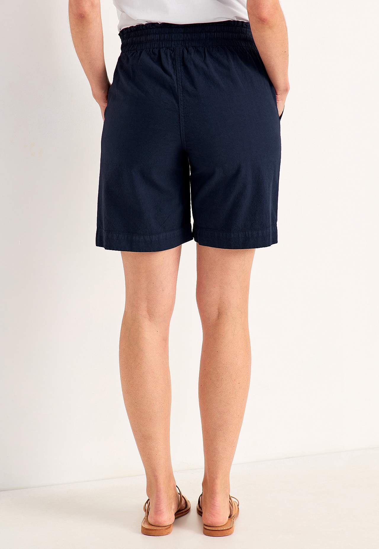 Shorts in washed cotton Jade