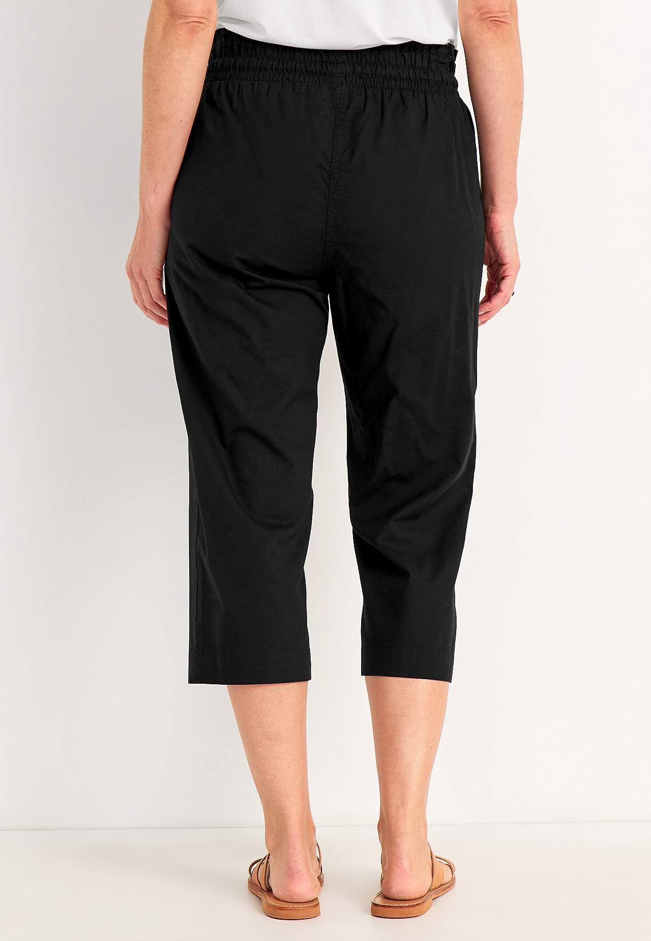 Capri trousers in washed cotton Jade
