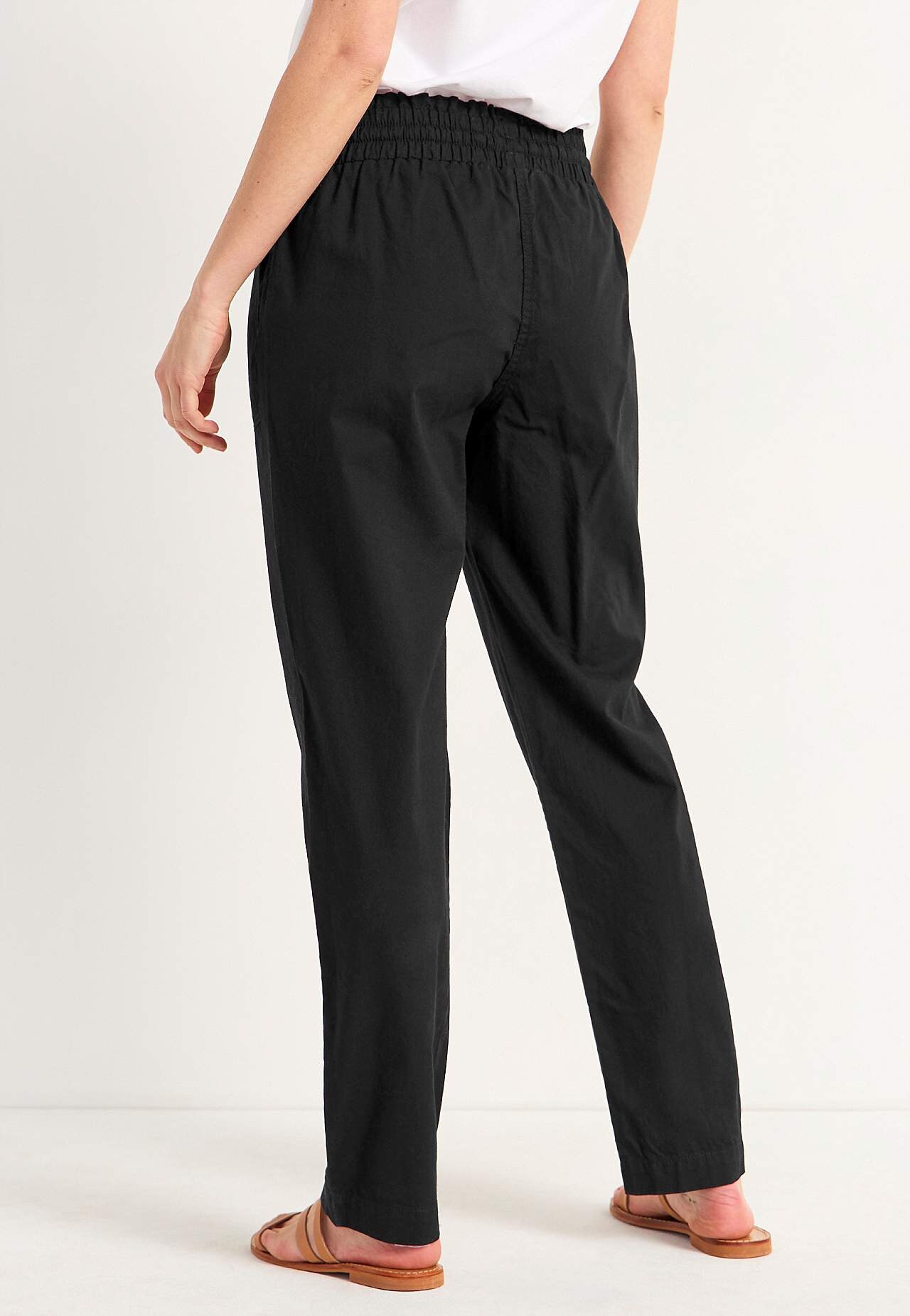 Long trousers in washed cotton