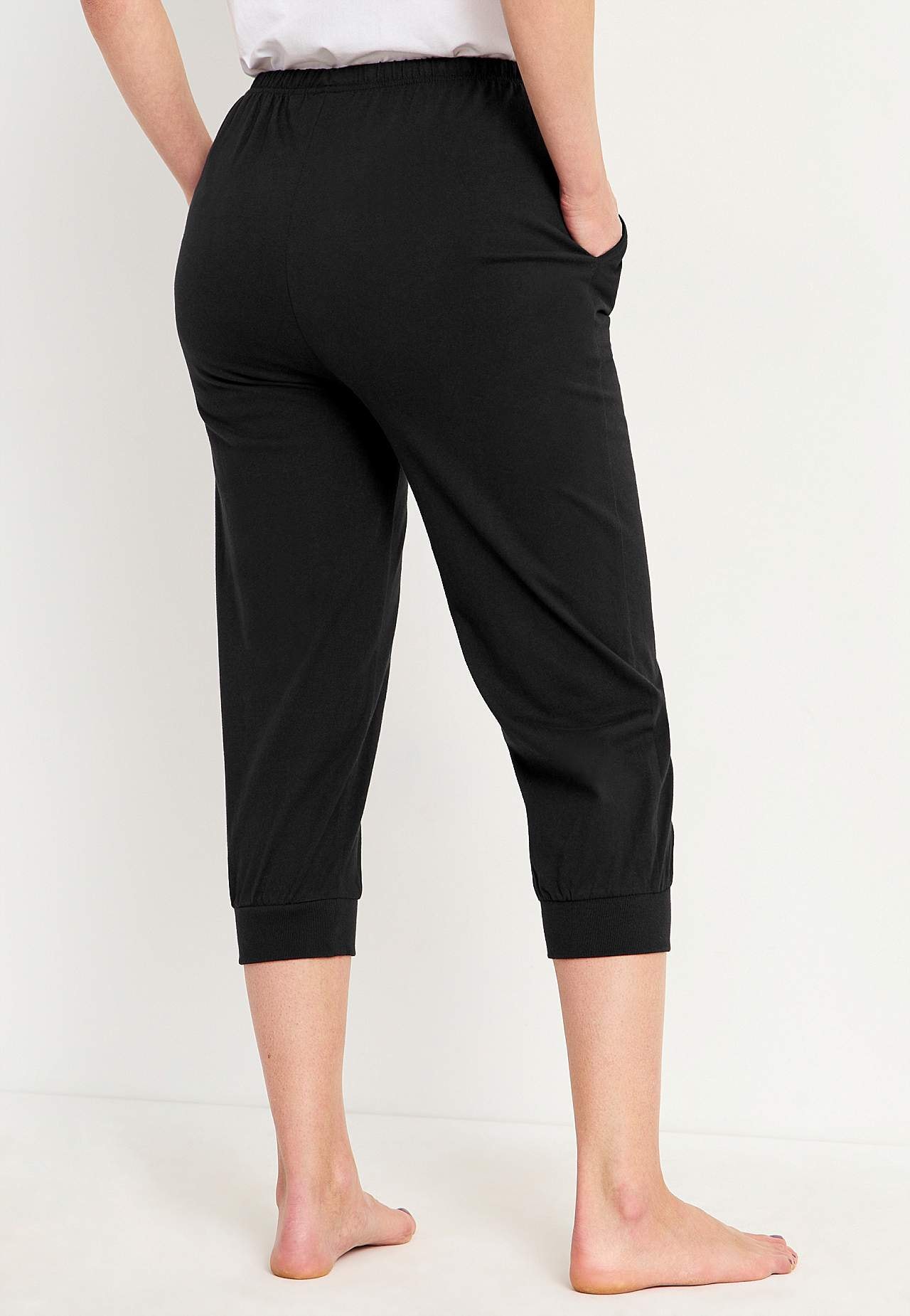 Capri trousers in jersey with cuff
