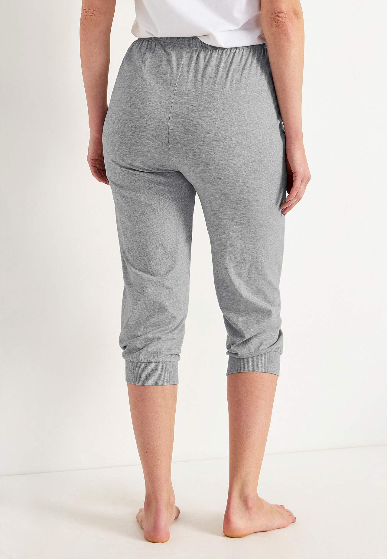 Capri trousers in jersey with cuff