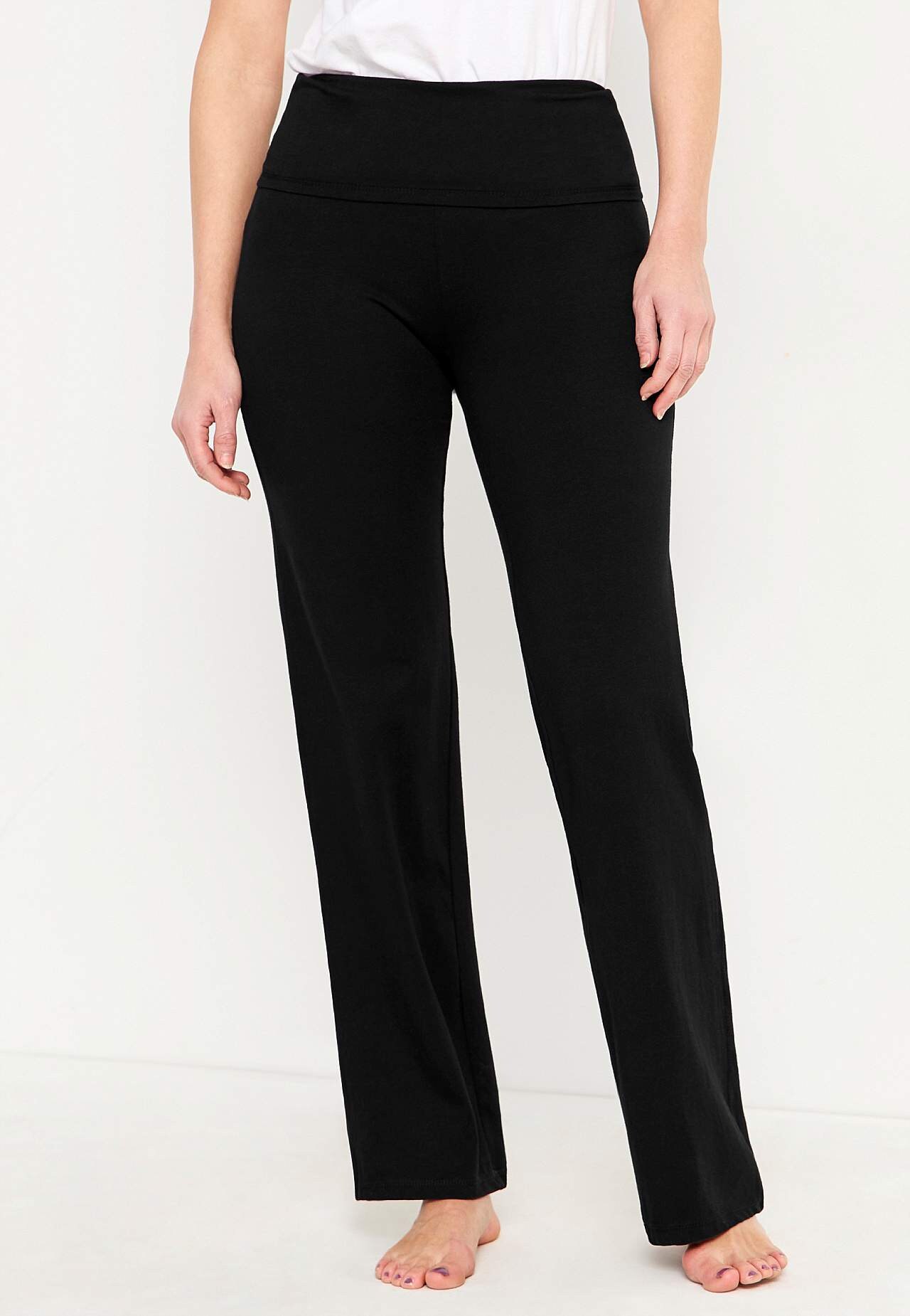 Trousers with wide waistband
