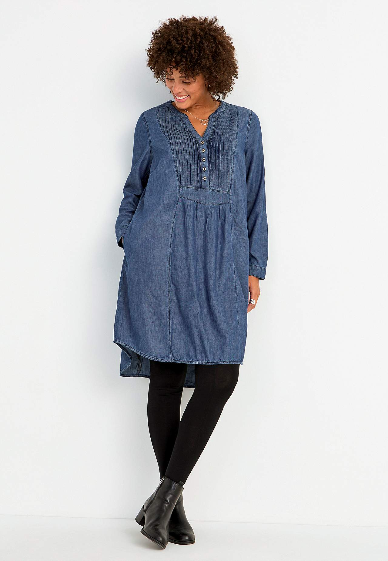 Spacious denim dress