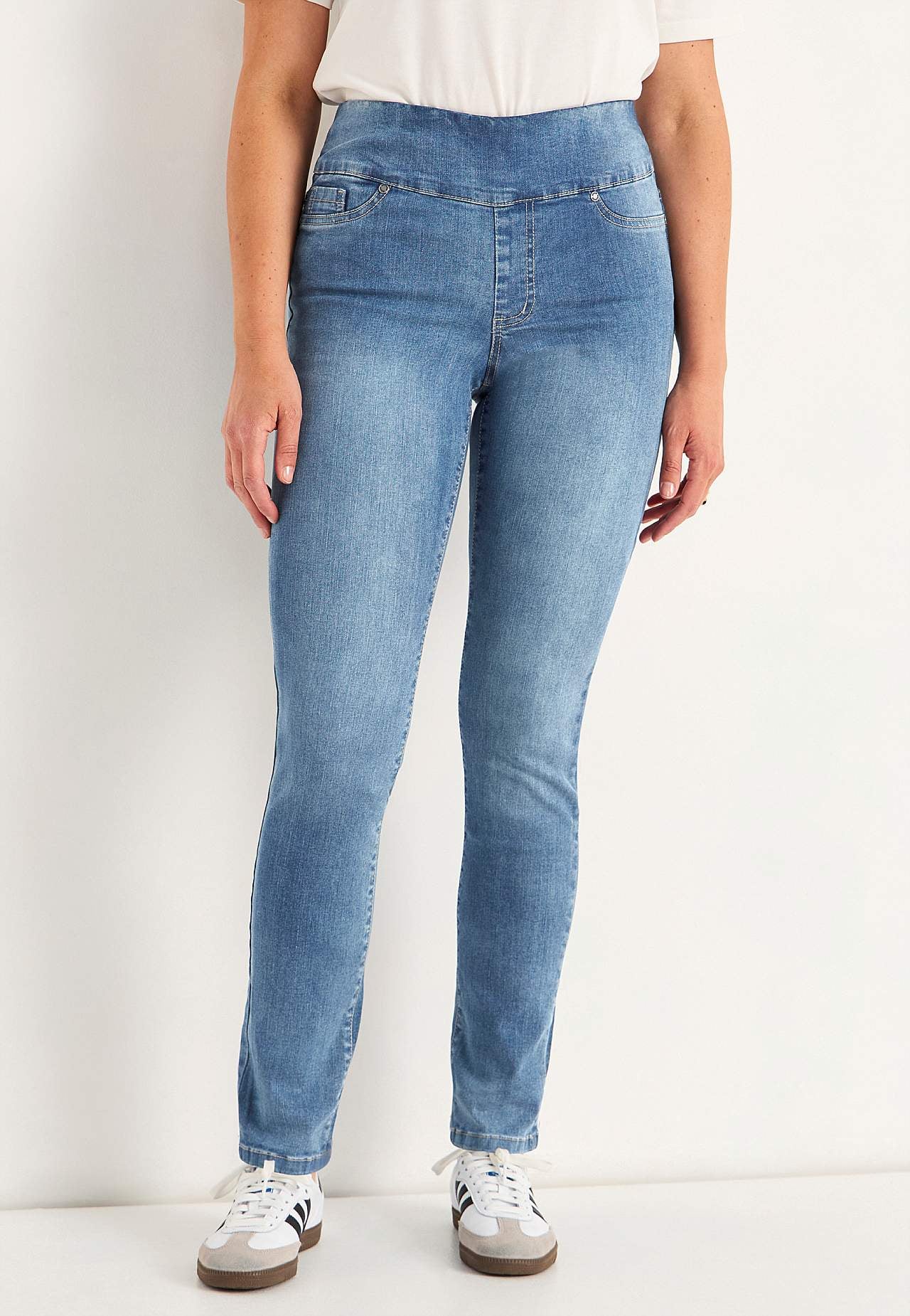 Stretchy jeggings with high elasticized waist Elin