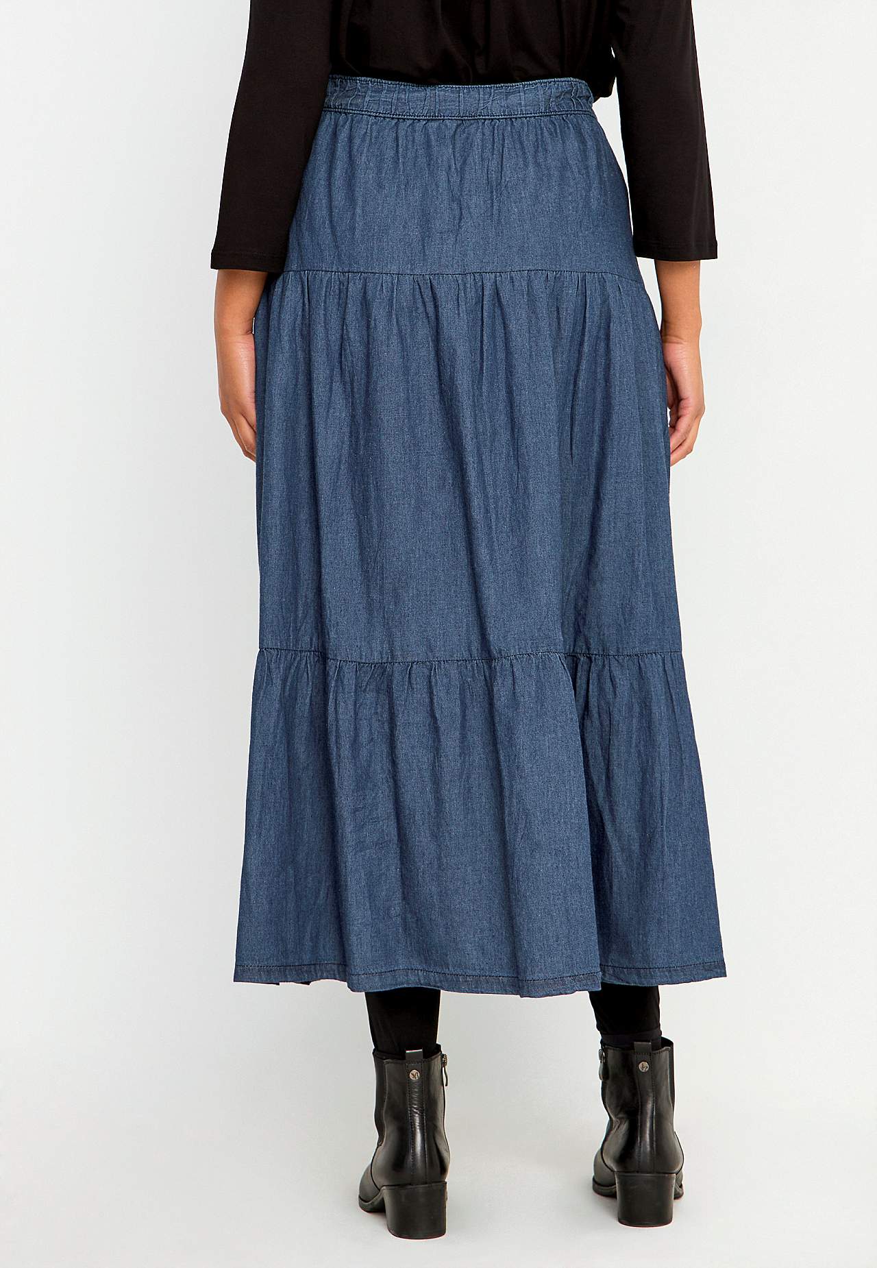 Frill skirt in denim