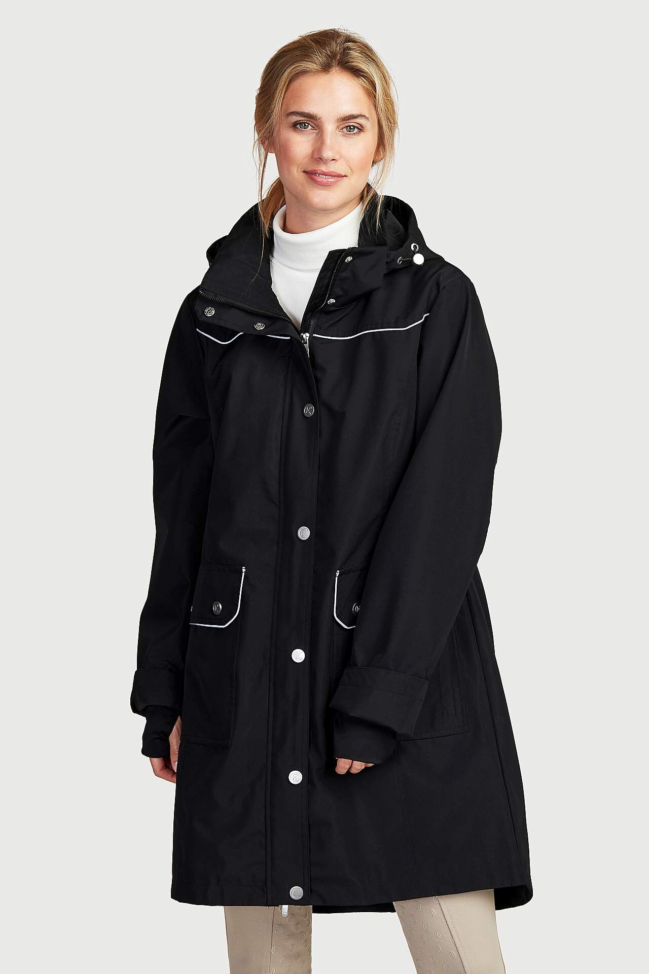 Long jacket with reflective details Benita