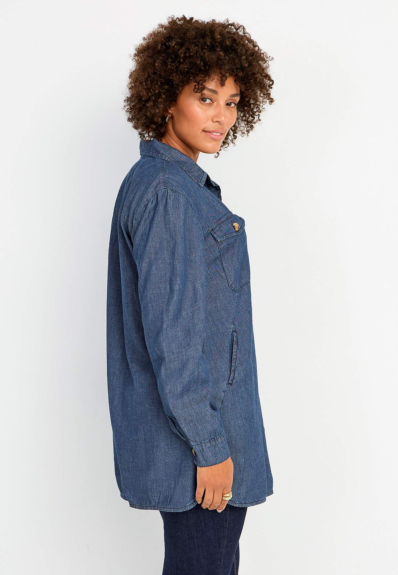 Long denim shirt