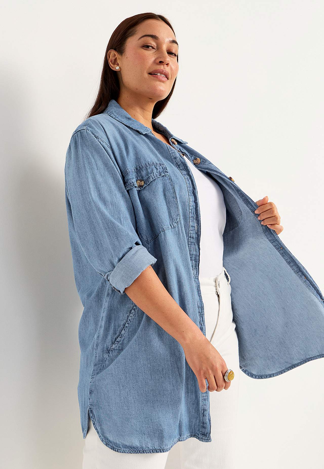 Long denim shirt