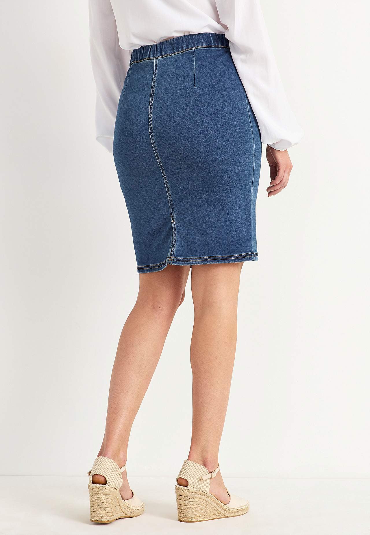 Denim skirt in soft jersey