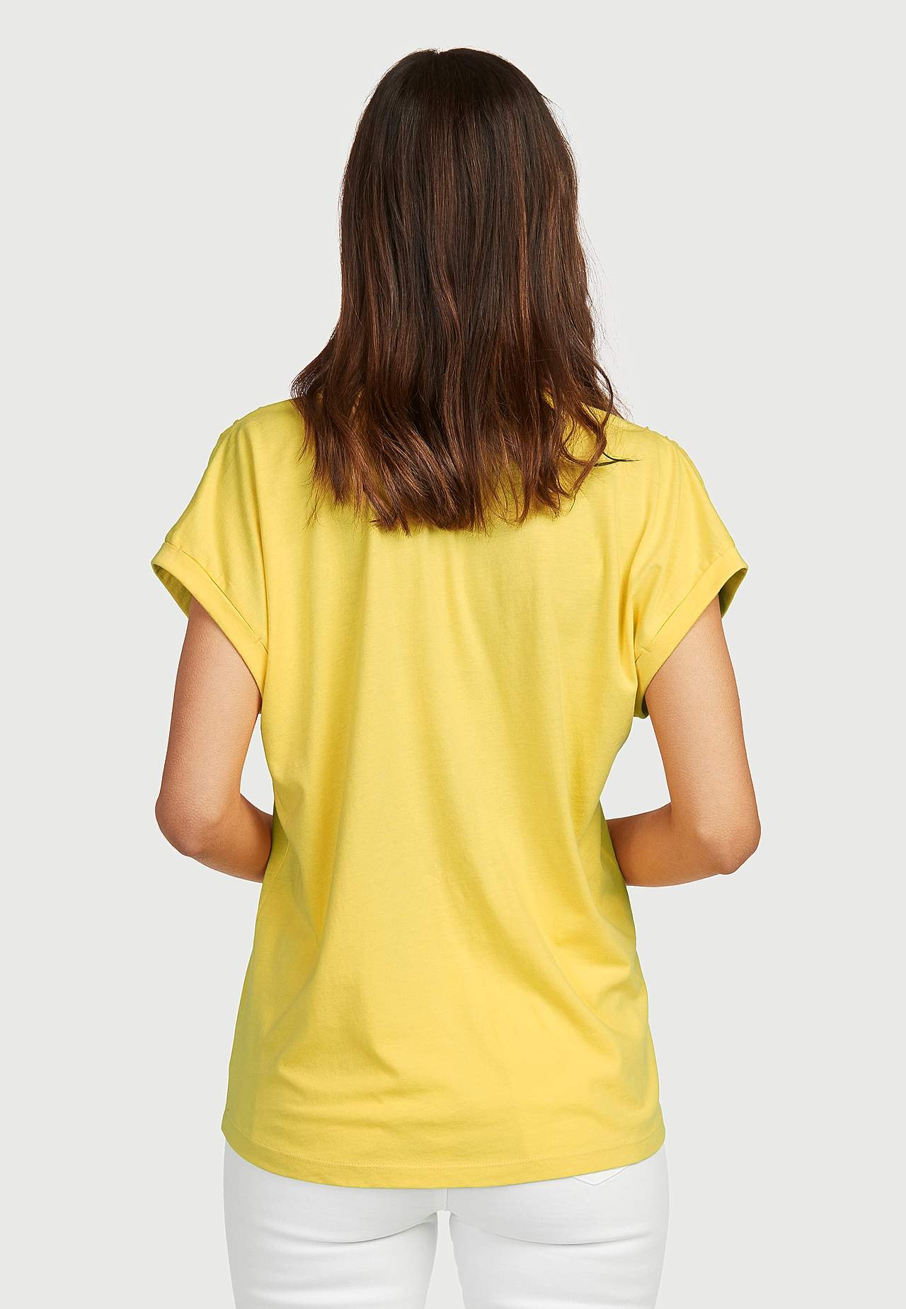 Jersey top with metallic buttons