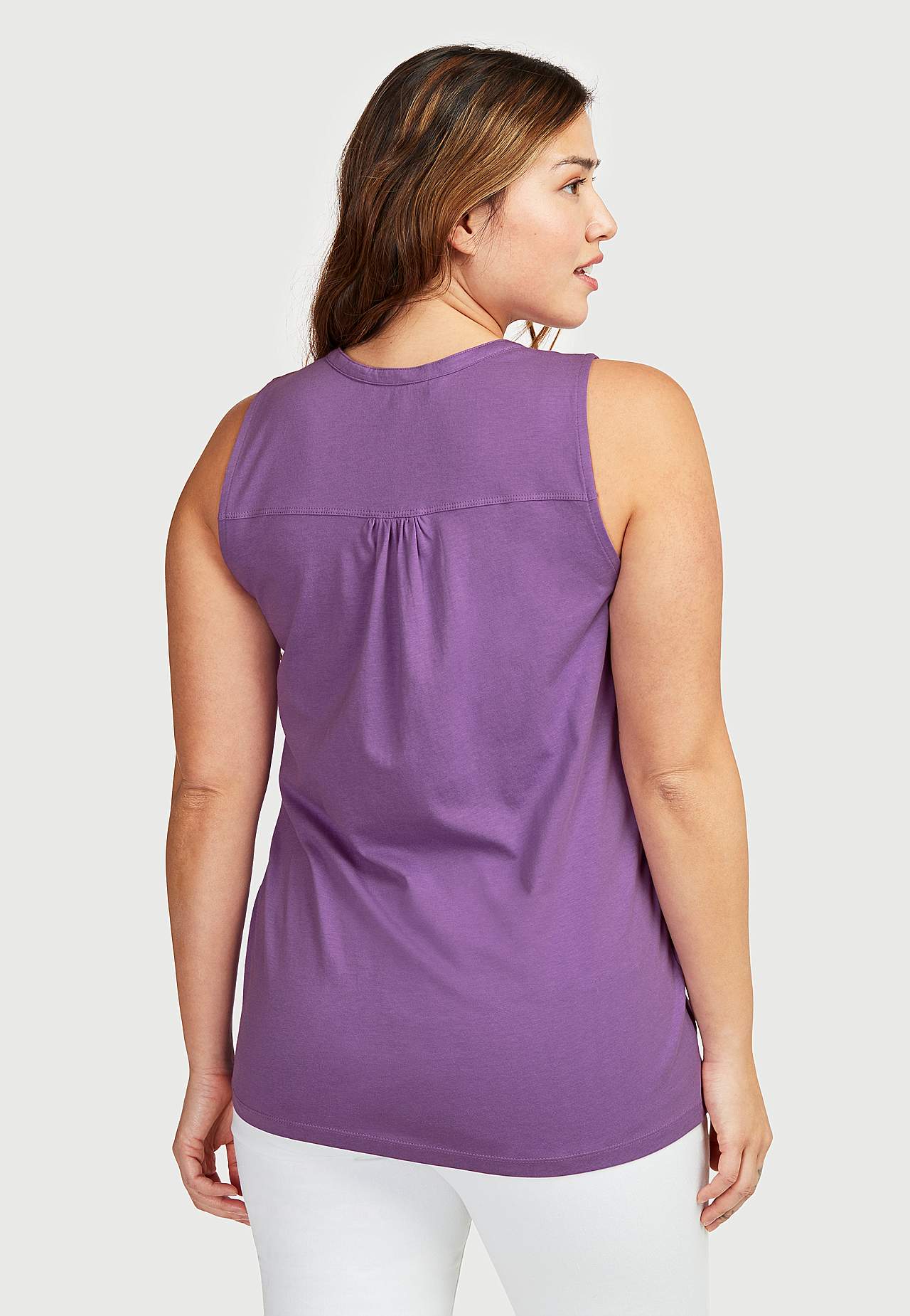 Sleeveless jersey top with metallic buttons Andrea
