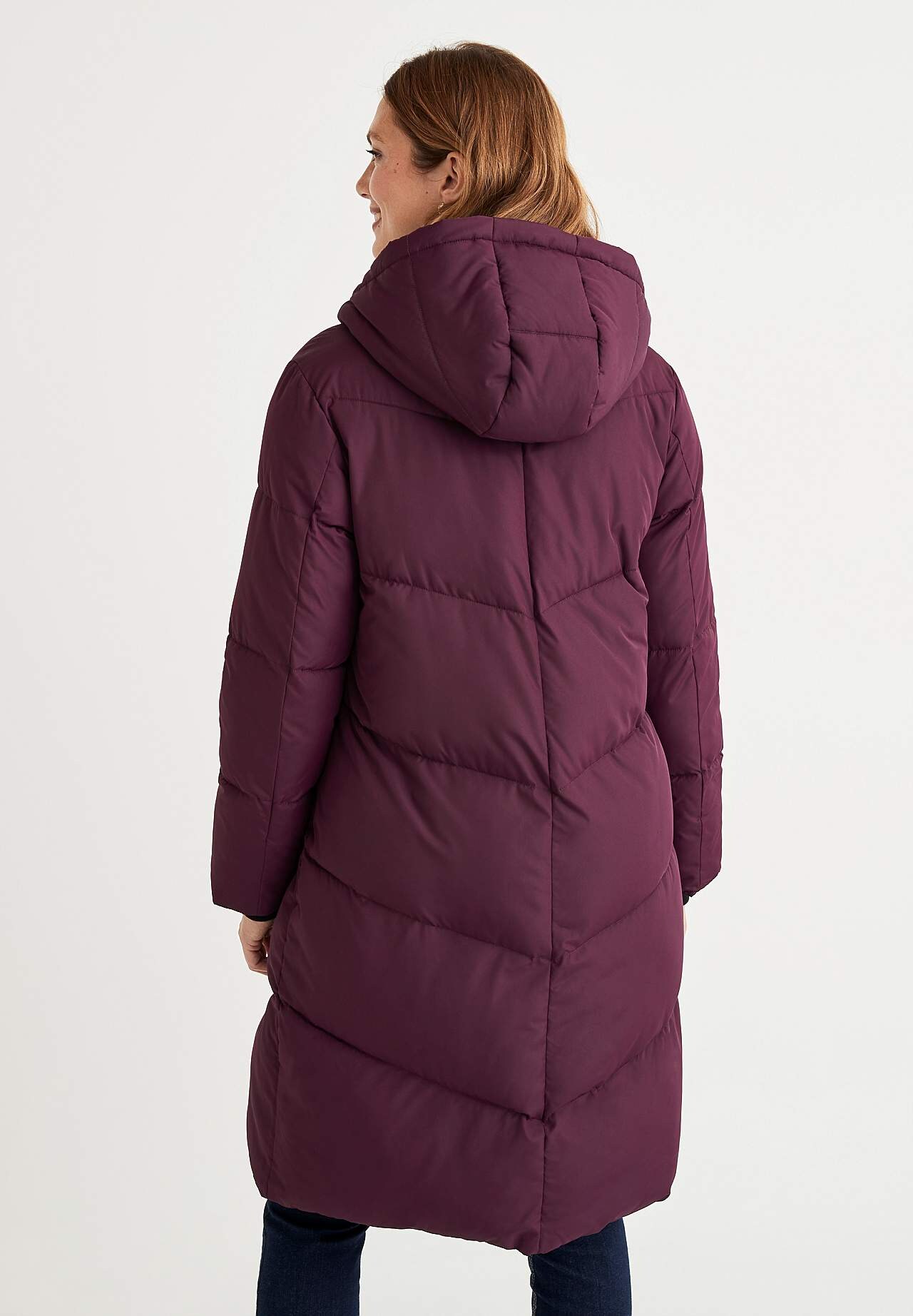 Long coat with fluffy padding