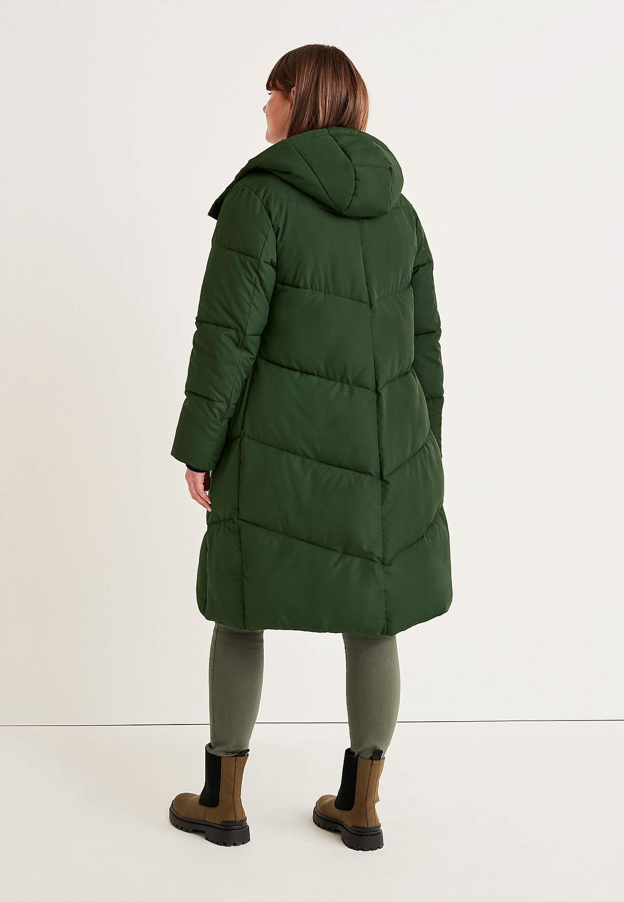 Long coat with fluffy padding
