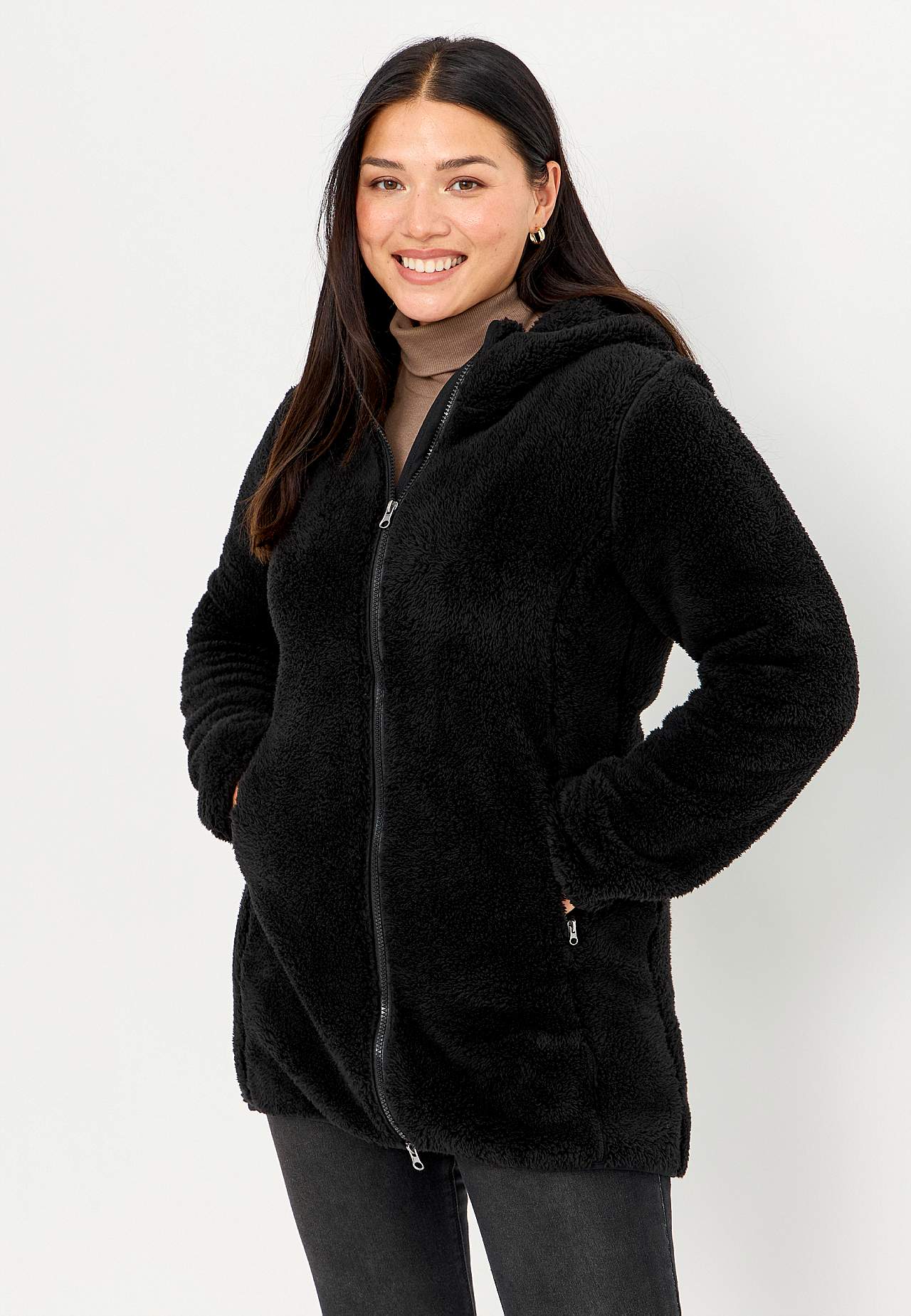 Cosy fleece jacket with hood