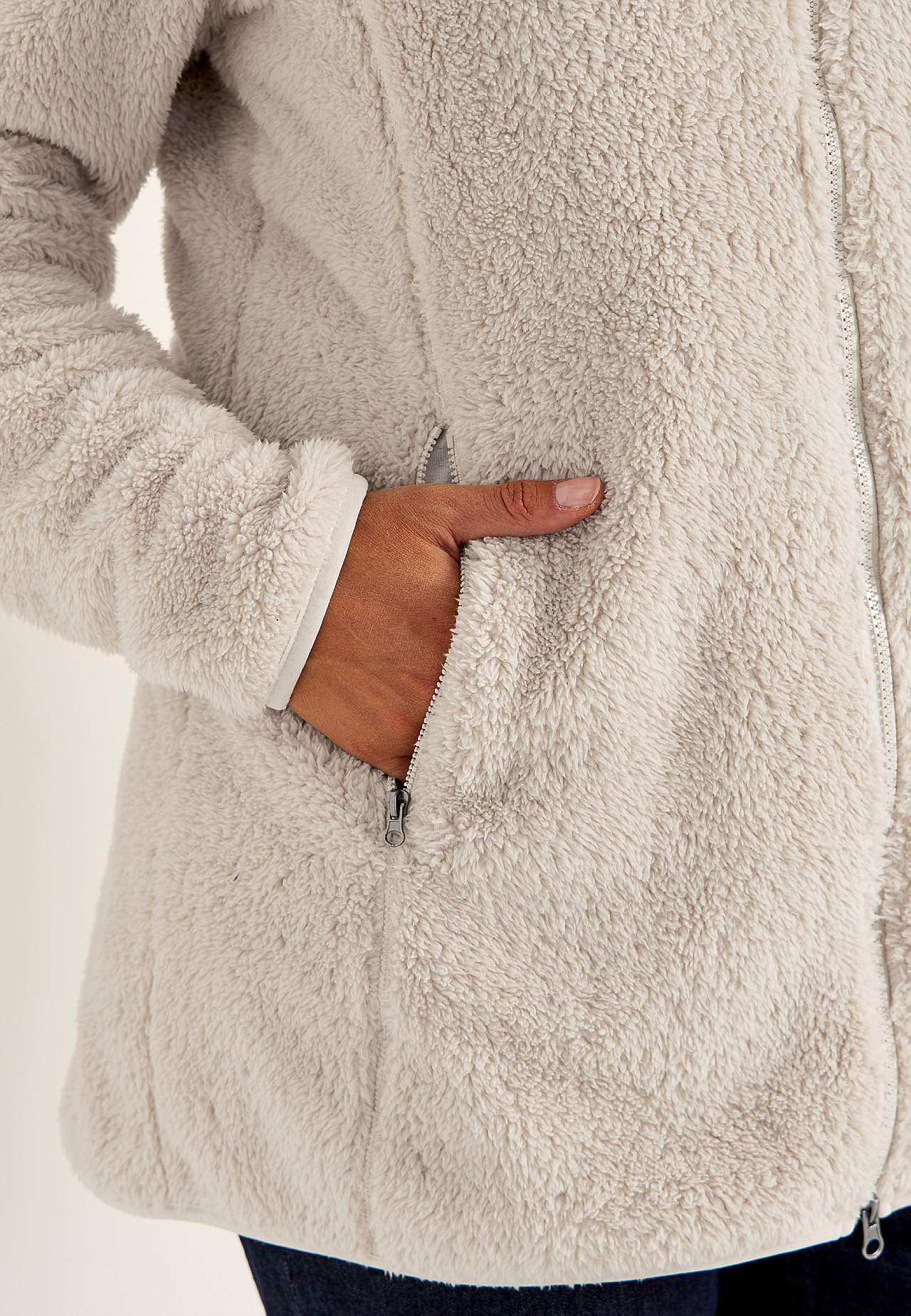 Behagliche Fleecejacke mit Kapuze