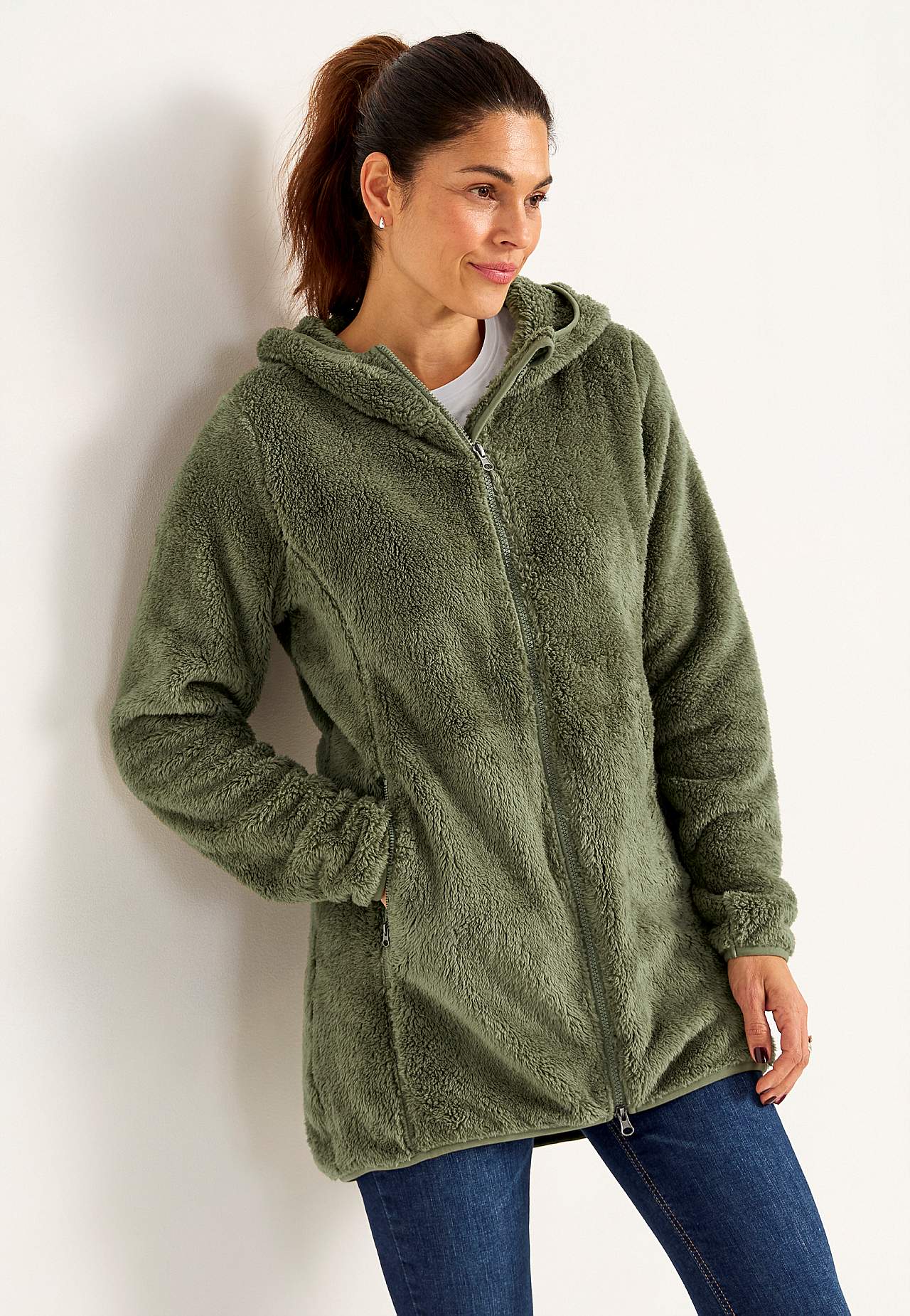 Cosy fleece jacket with hood