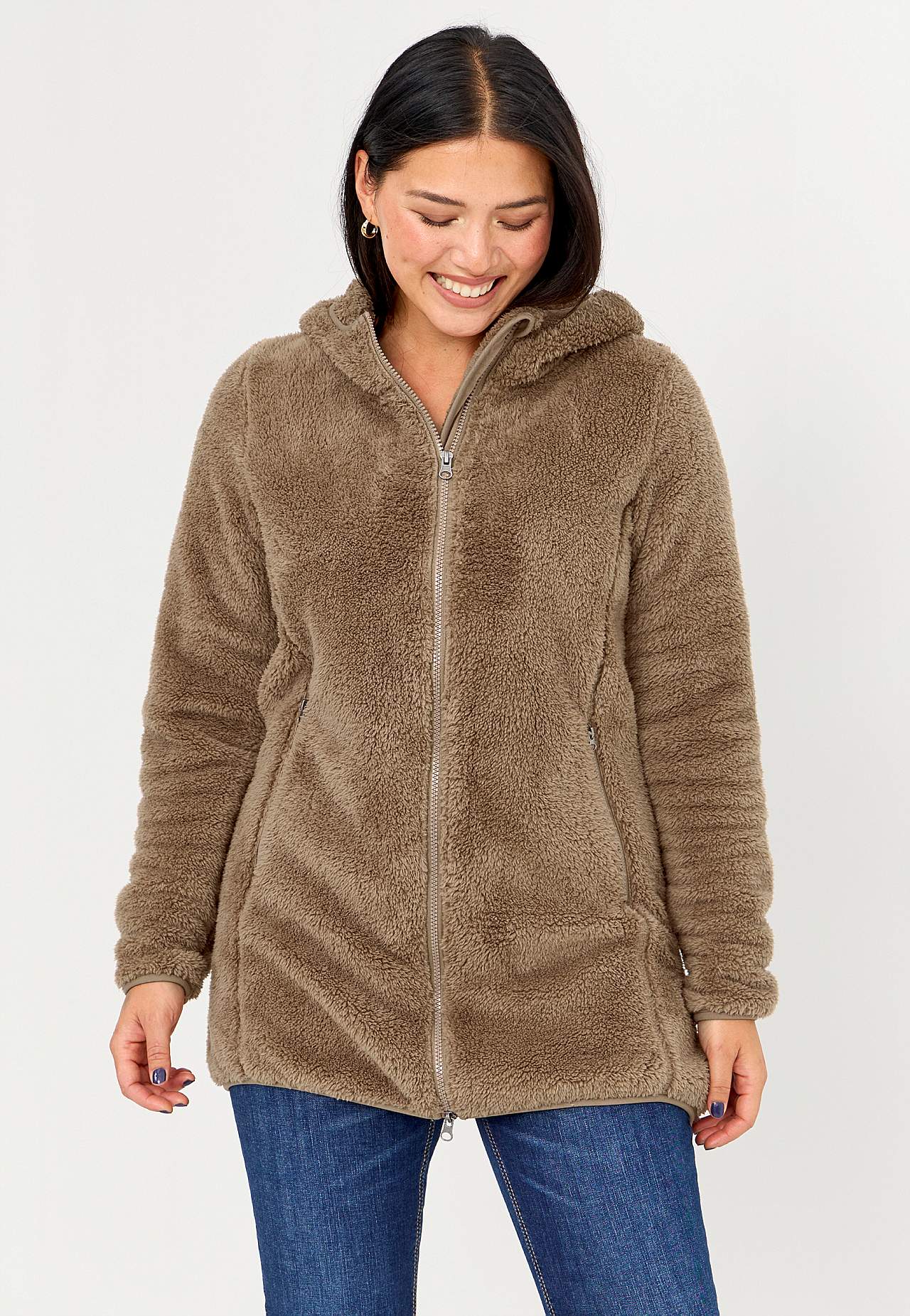 Cosy fleece jacket with hood