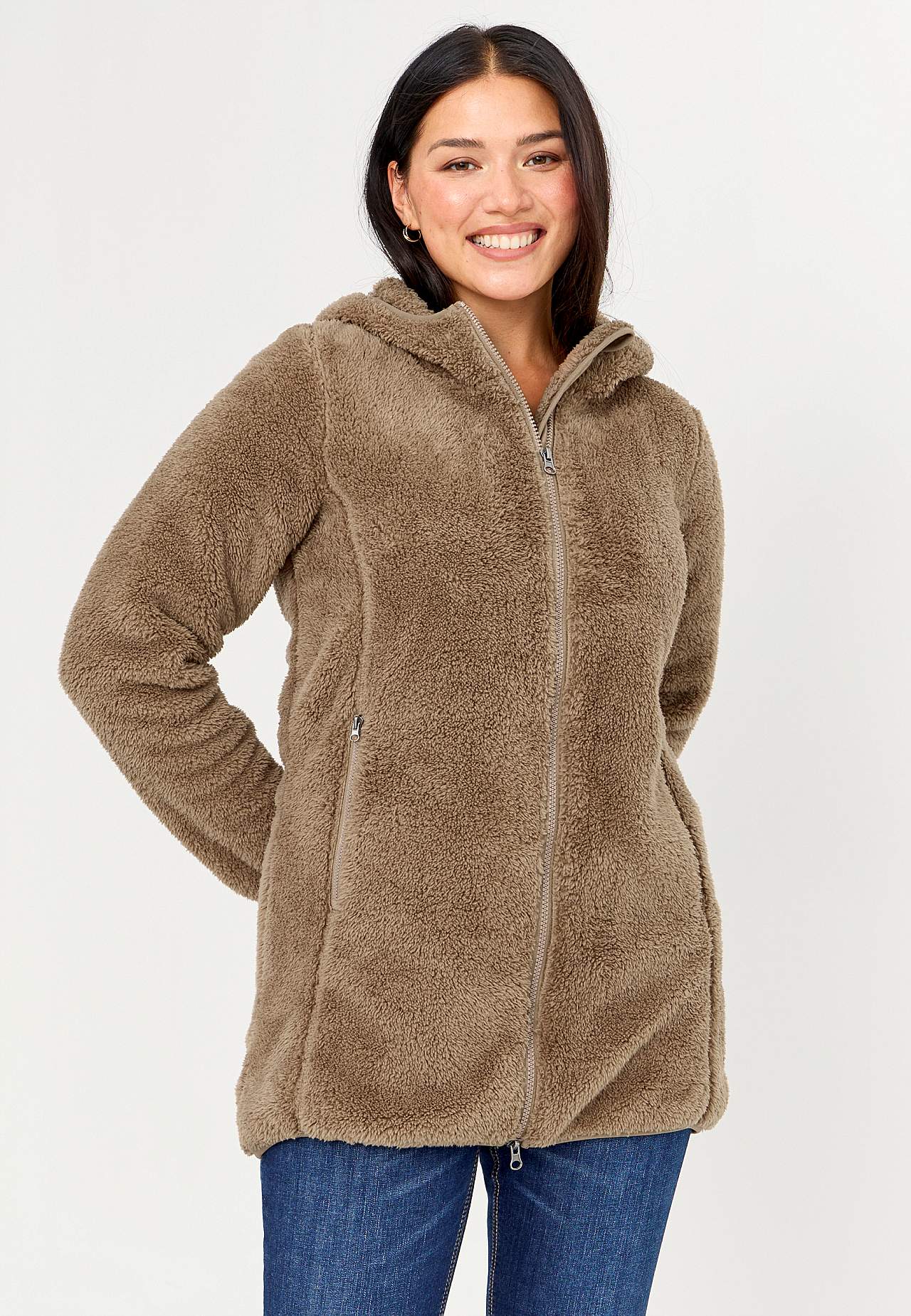 Cosy fleece jacket with hood