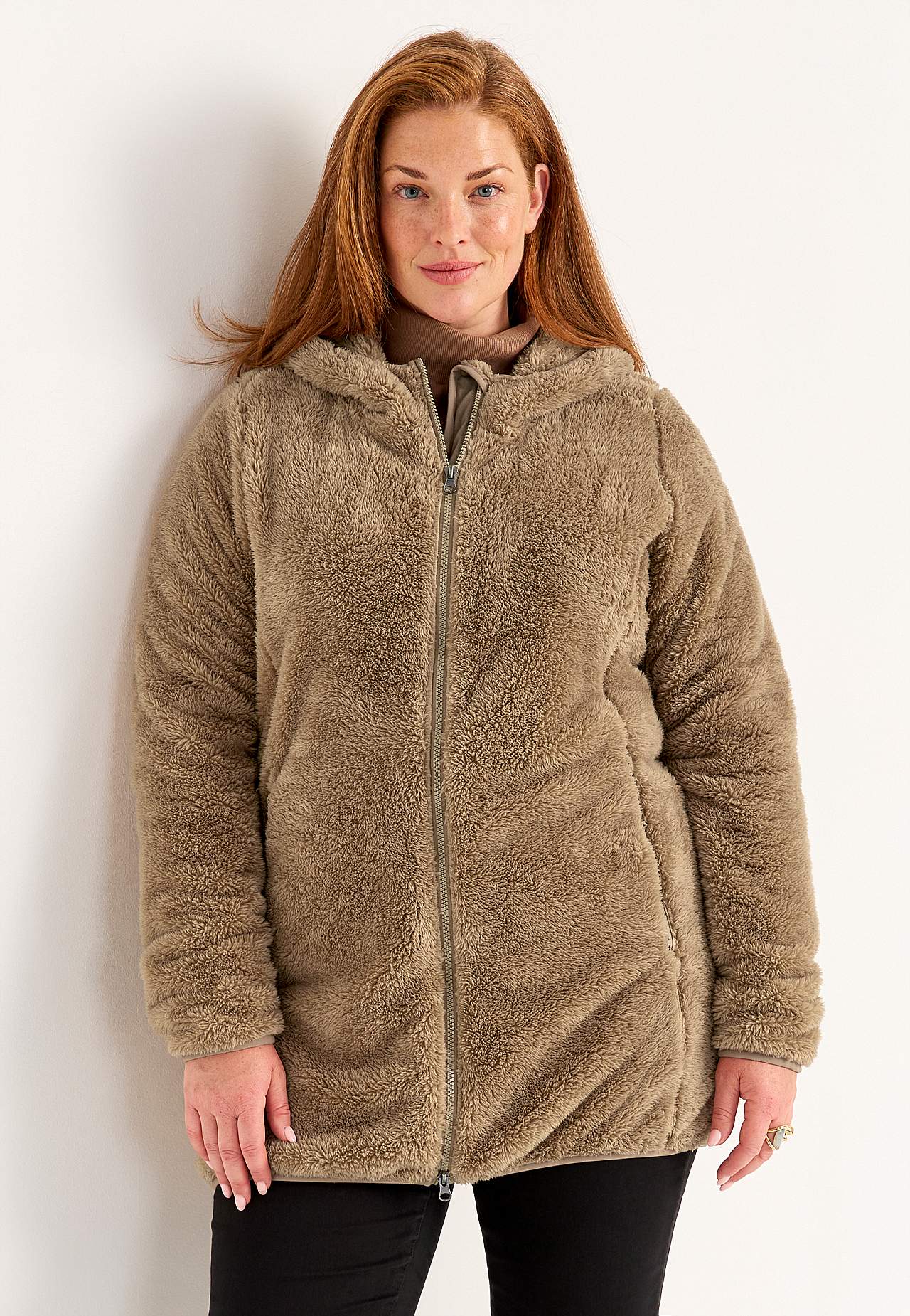 Cosy fleece jacket with hood
