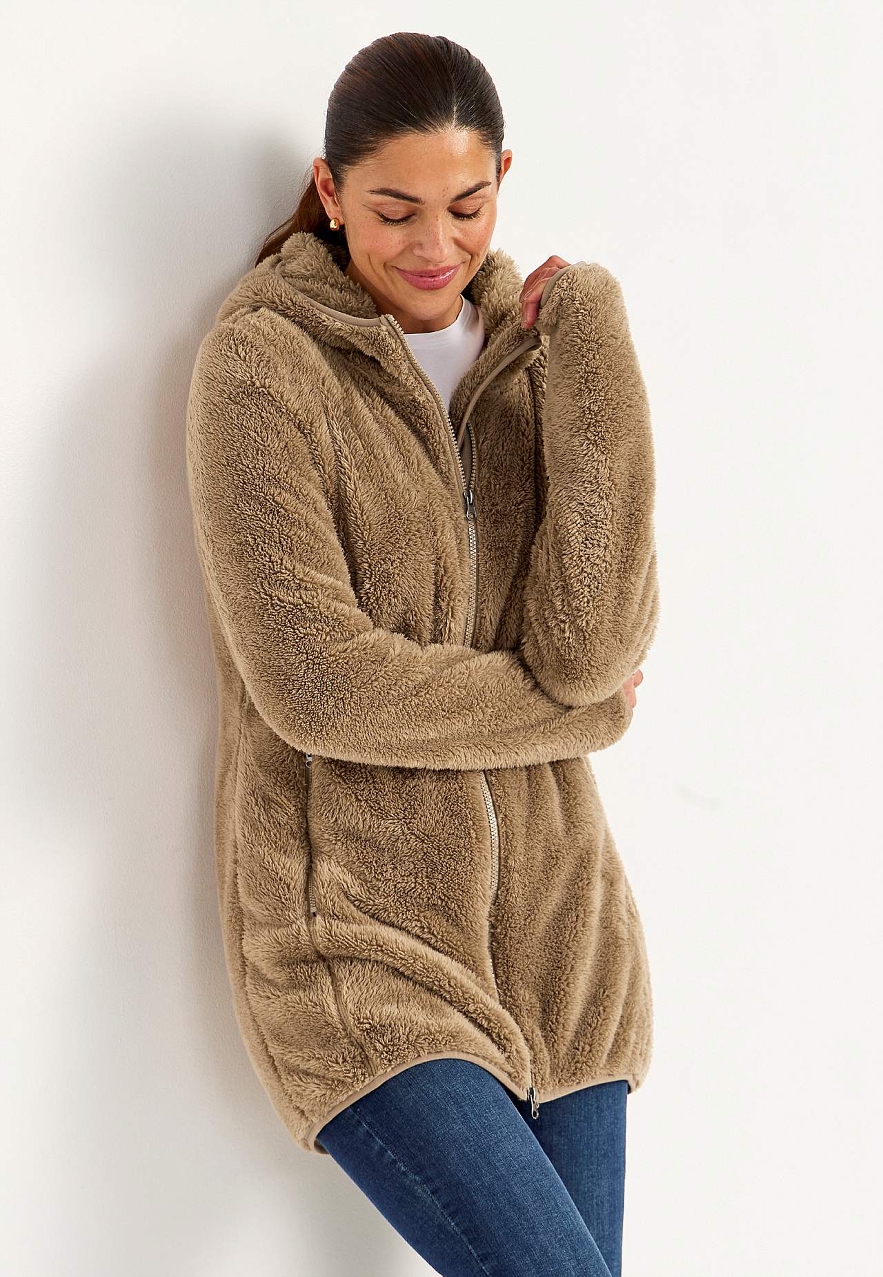 Cosy fleece jacket with hood